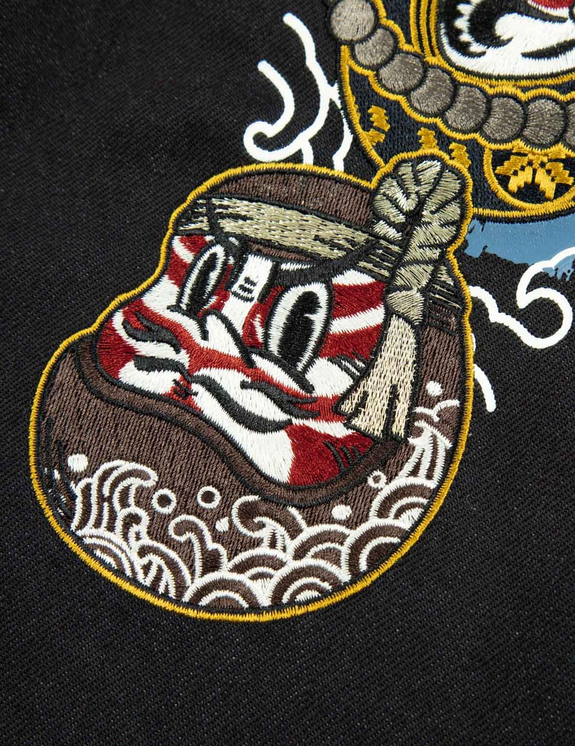 KUMADORI DARUMA DAICOCK PRINT AND EMBROIDERY LOOSE FIT DENIM JACKET - 8