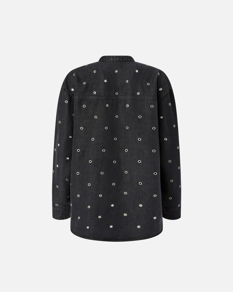 PINKO DARK DENIM BLOUSE WITH EYELETS outlook