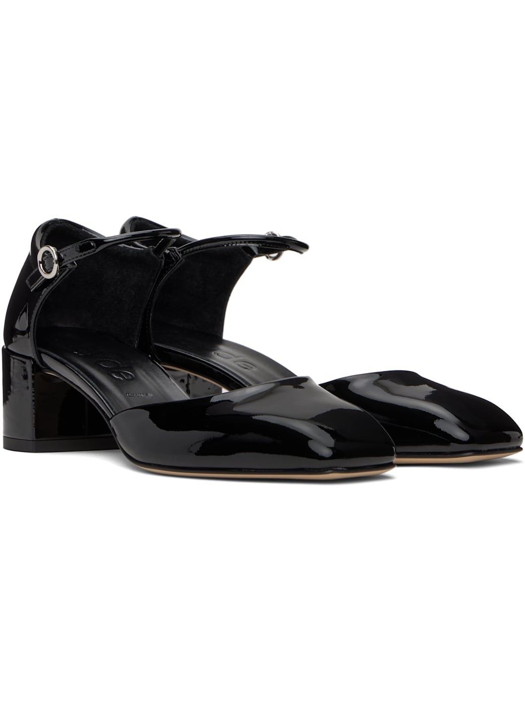 Black Magda Leather Mary-Jane Heels - 4