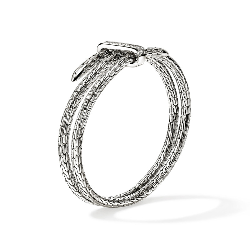 Spear Triple Flex Cuff, Sterling Silver, Diamonds, 4MM 3