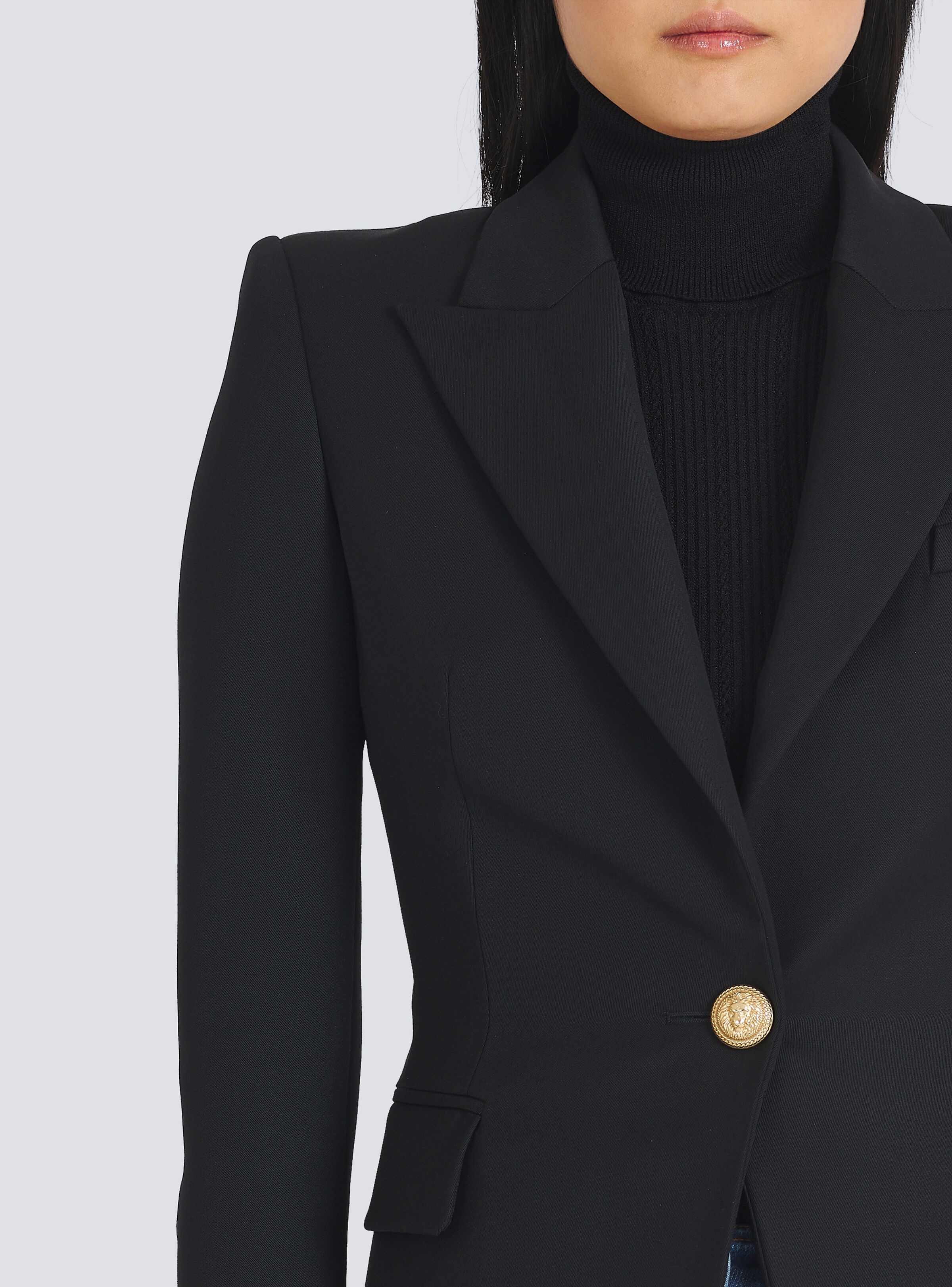 One-button wool blazer - 7