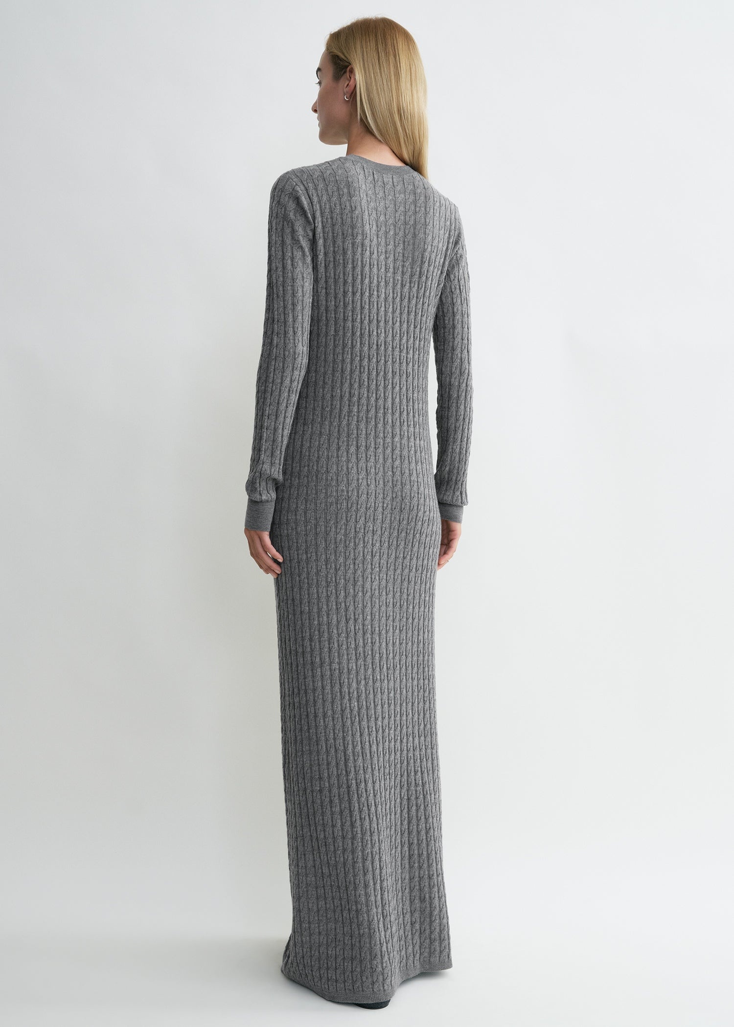Cable knit dress grey melange - 4