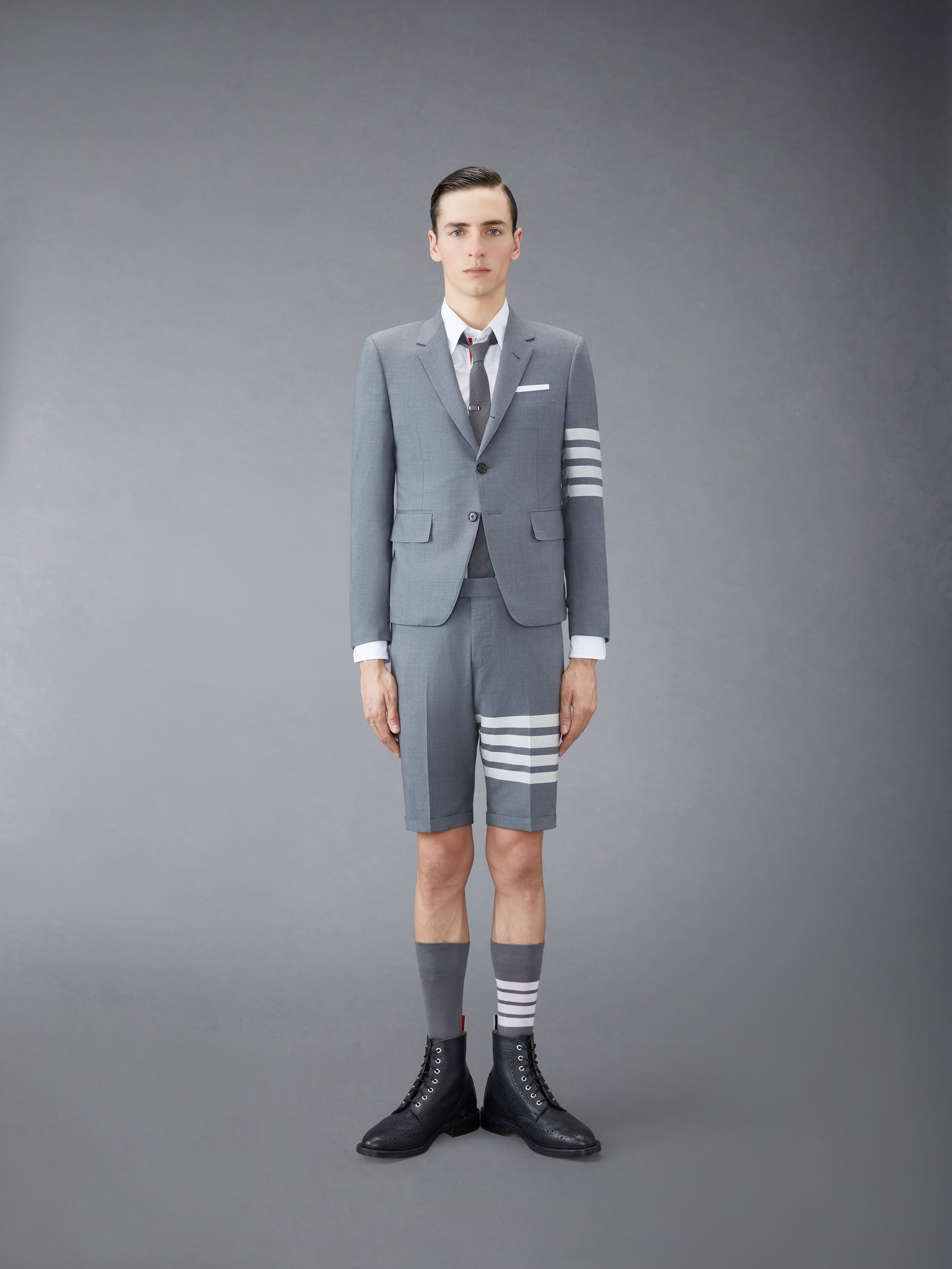 PLAIN WEAVE 4-BAR HIGH ARMHOLE SPORT COAT - 3