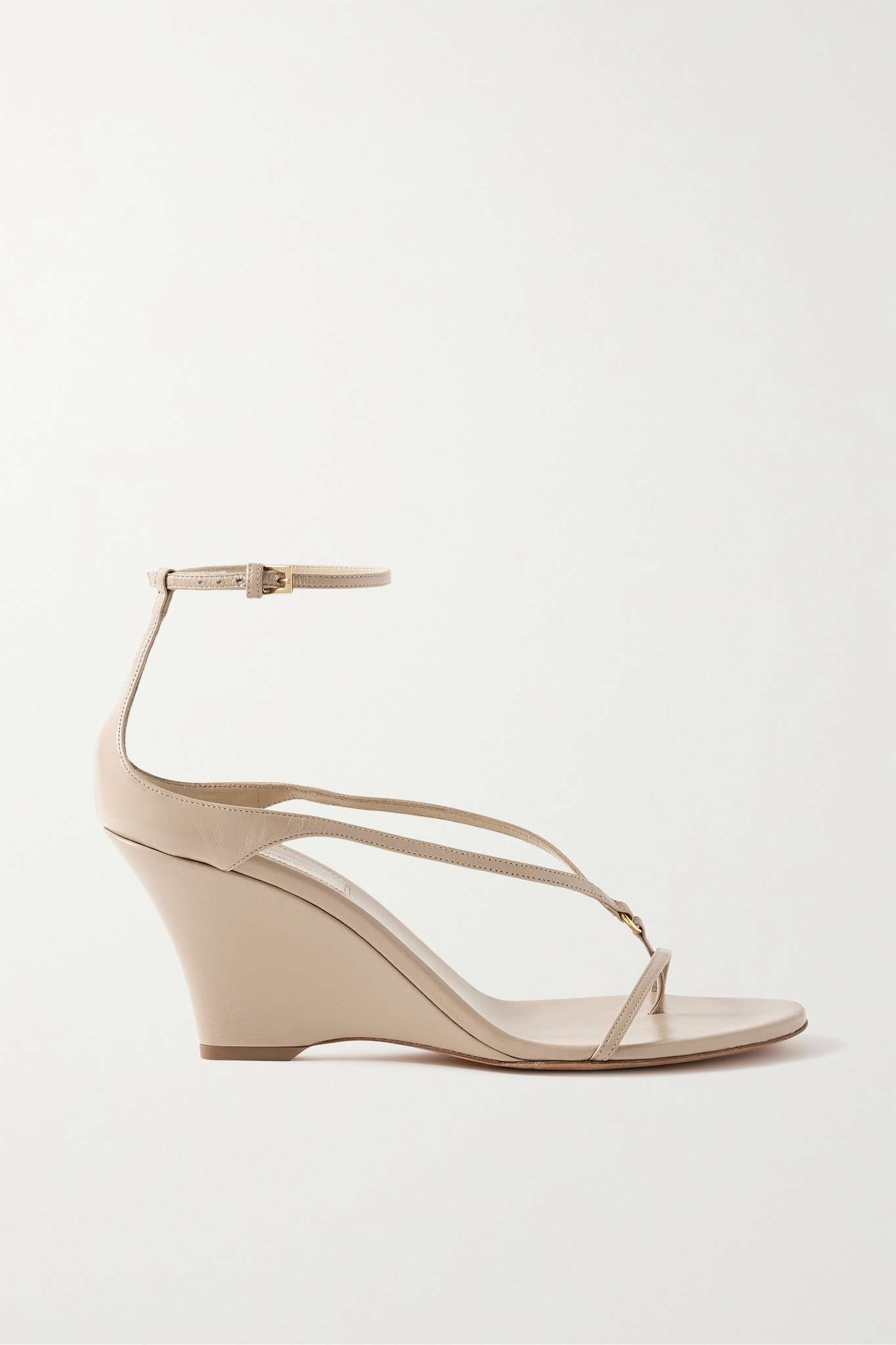 Marion embellished leather wedge sandals - 1