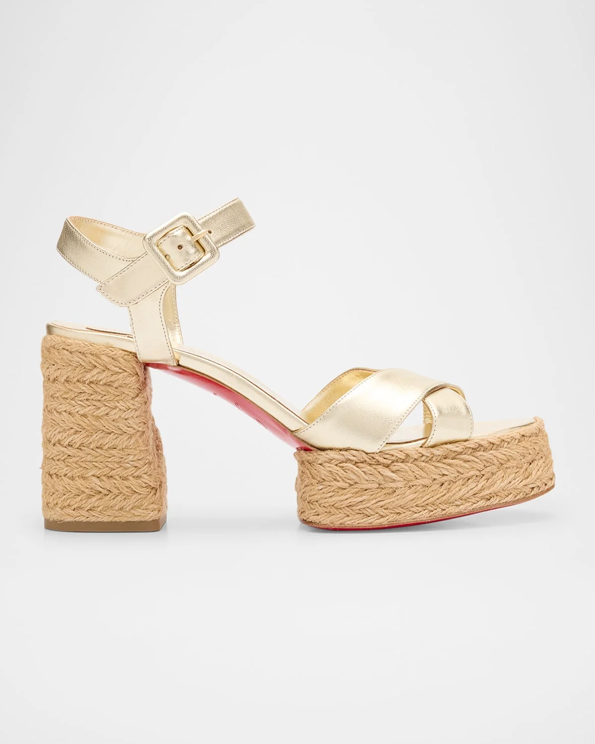 70mm Calakala Metallic Crisscross Platform Sandals - 1