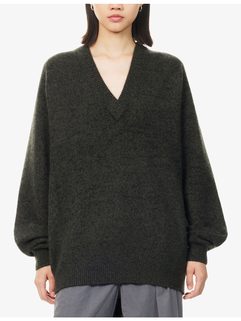Big V-Neck Cashmere And Wool Jumper - 3