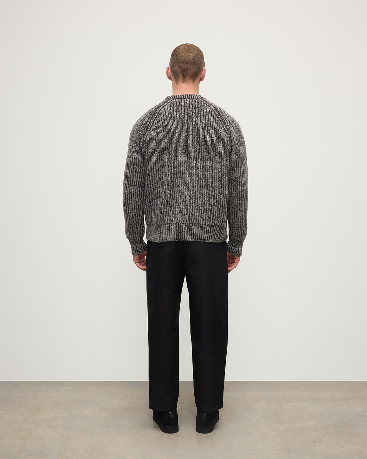 Ribbed Donegal Cashmere Grey Jumper - 4