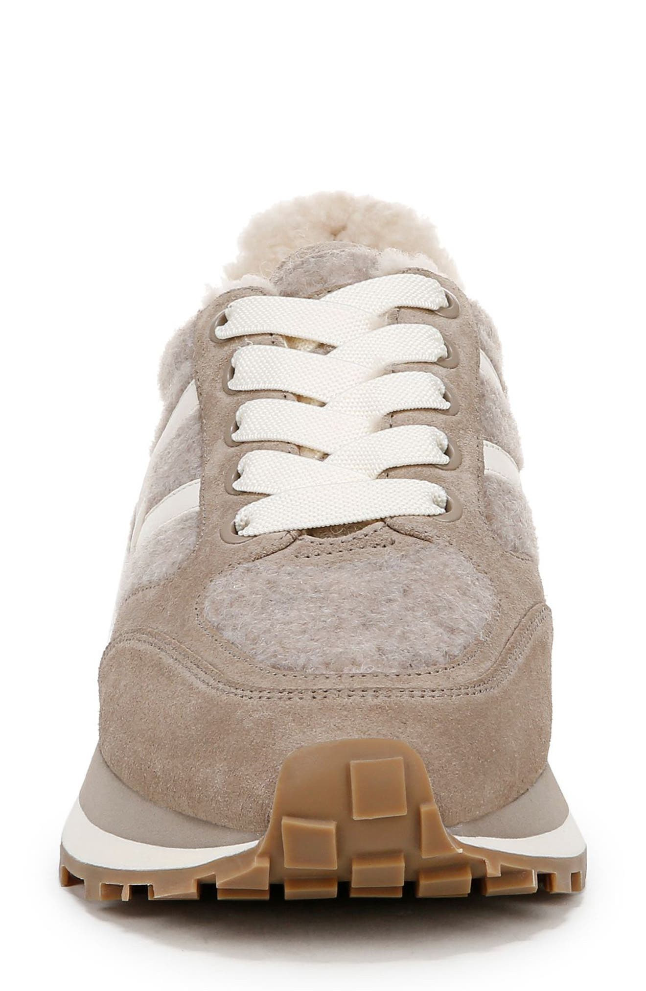 Veronica Beard Valentina Genuine Shearling Lined Sneaker in Cobblestone at Nordstrom - 4