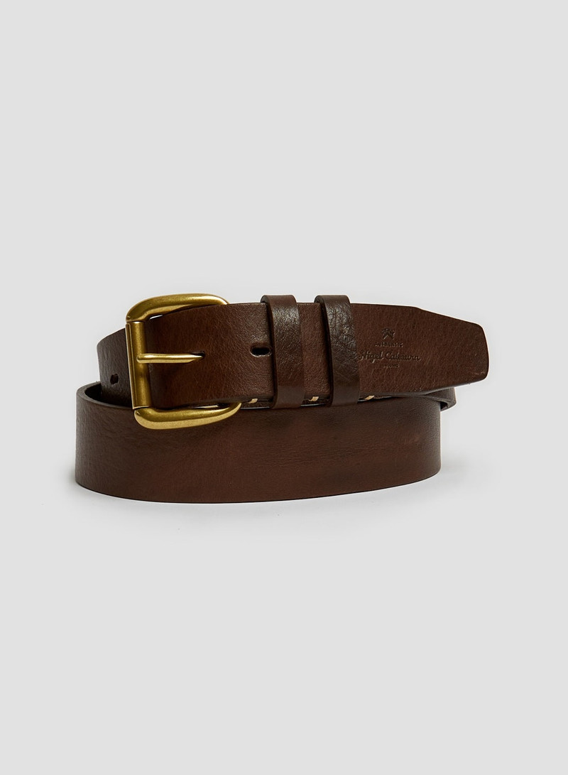 Double Keeper Belt In Brown Leather 1