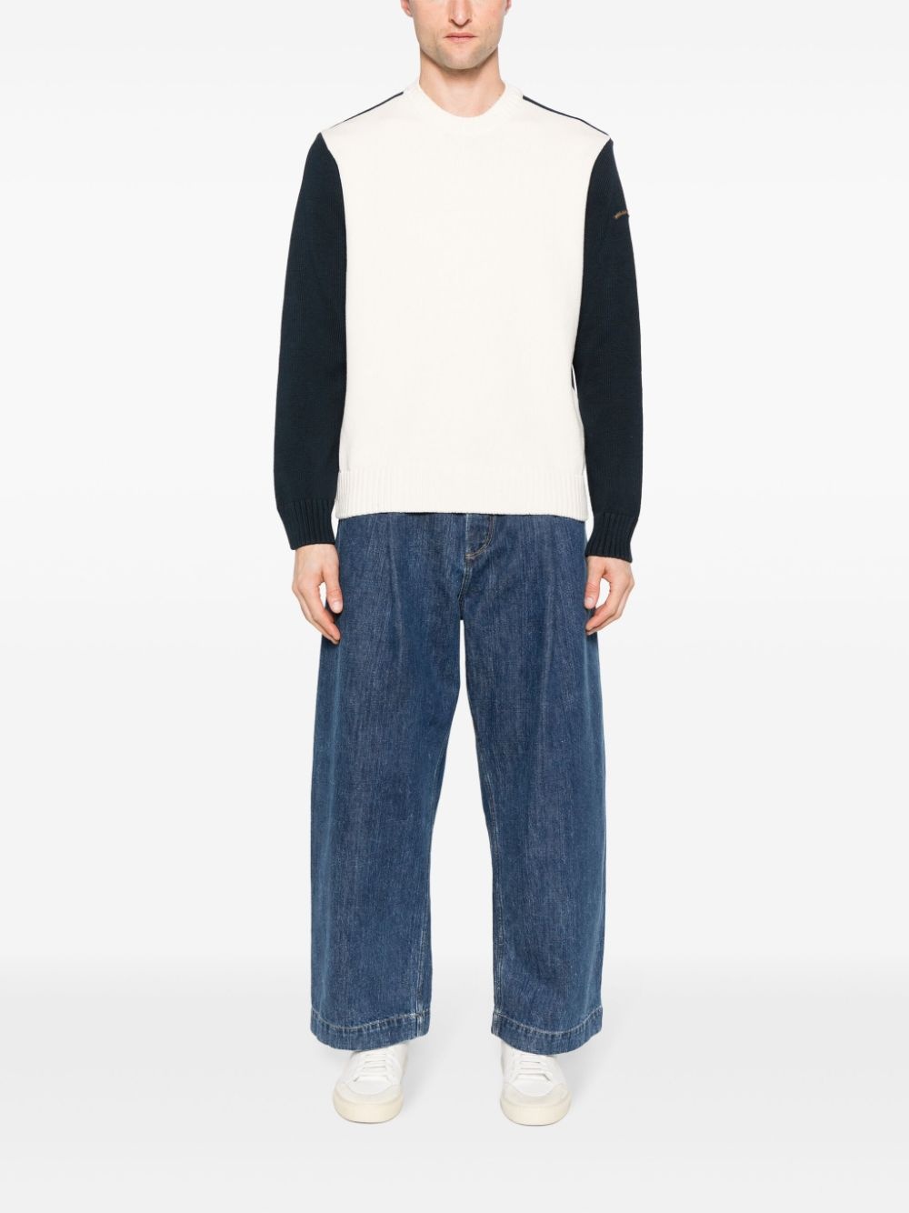 two-tone ribbed jumper - 2
