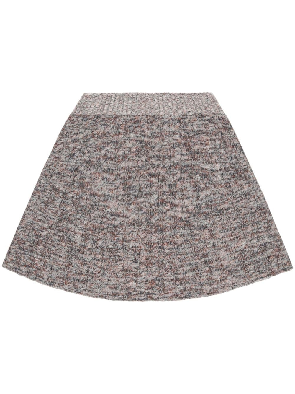 ribbed knitted mini skirt - 1