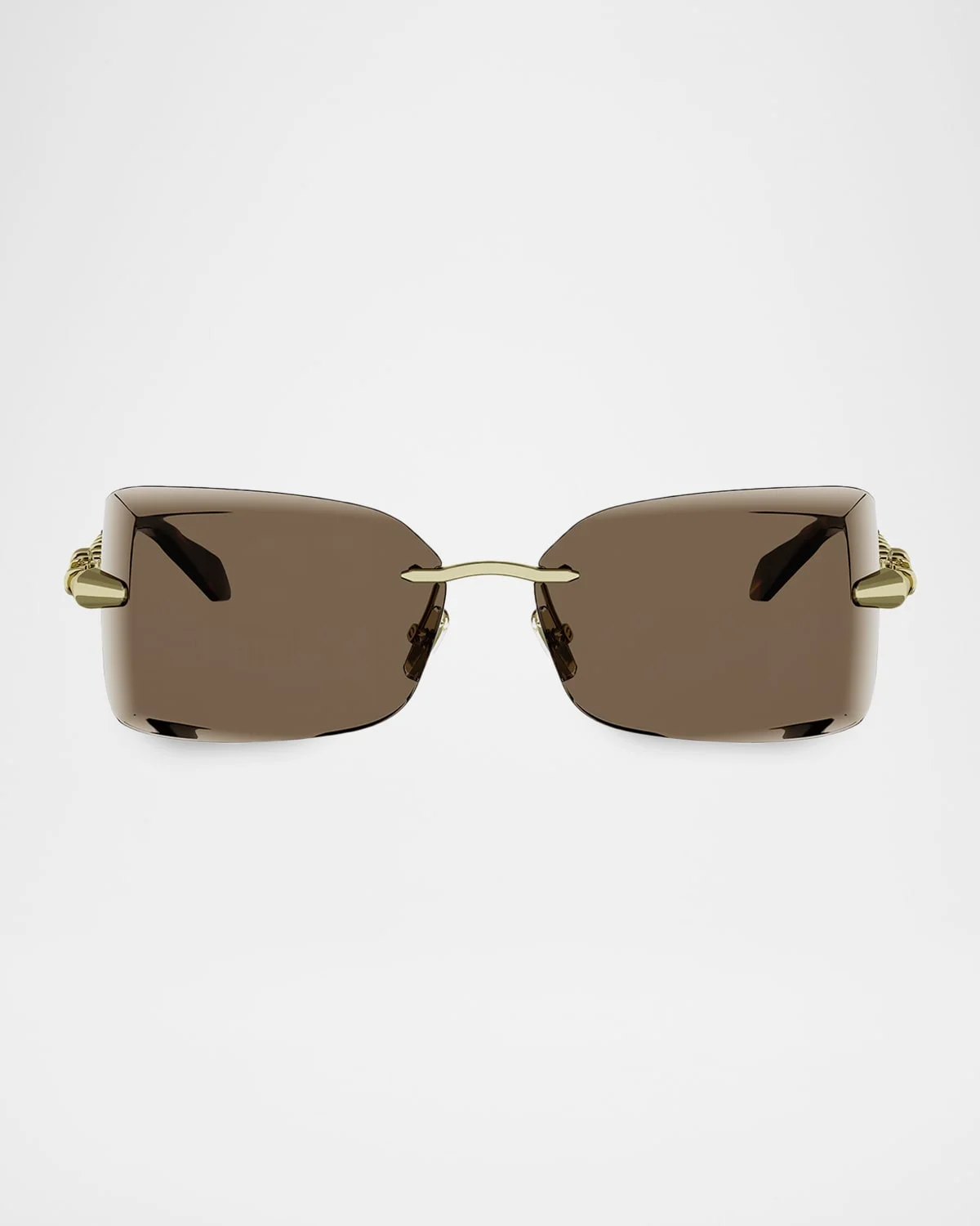 Serpenti 62mm Metal Rectangular Sunglasses - 1