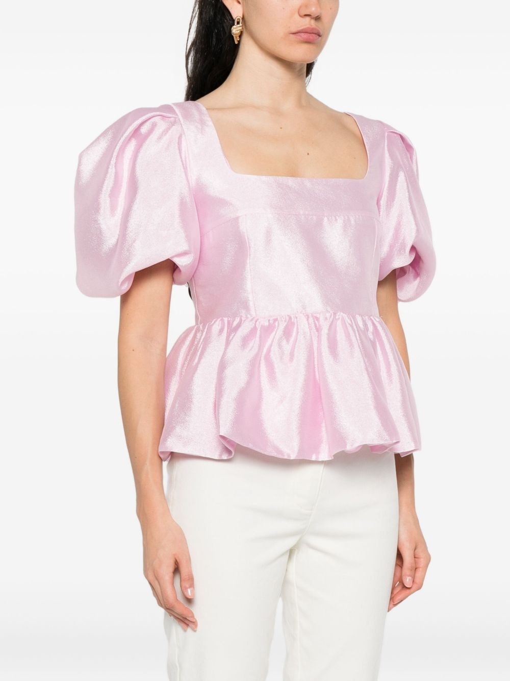 puff-sleeve peplum top - 3