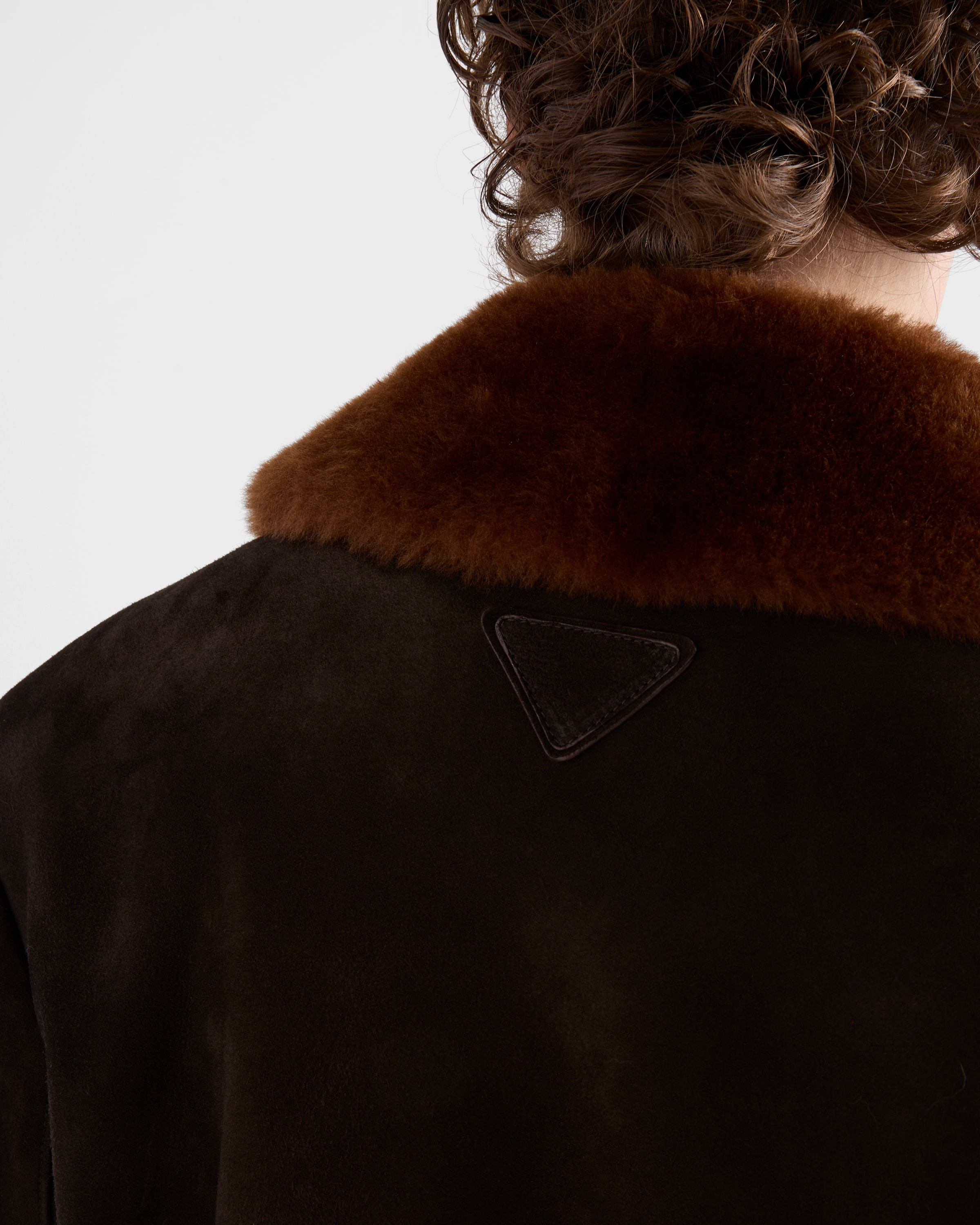 Suede and shearling caban jacket - 4