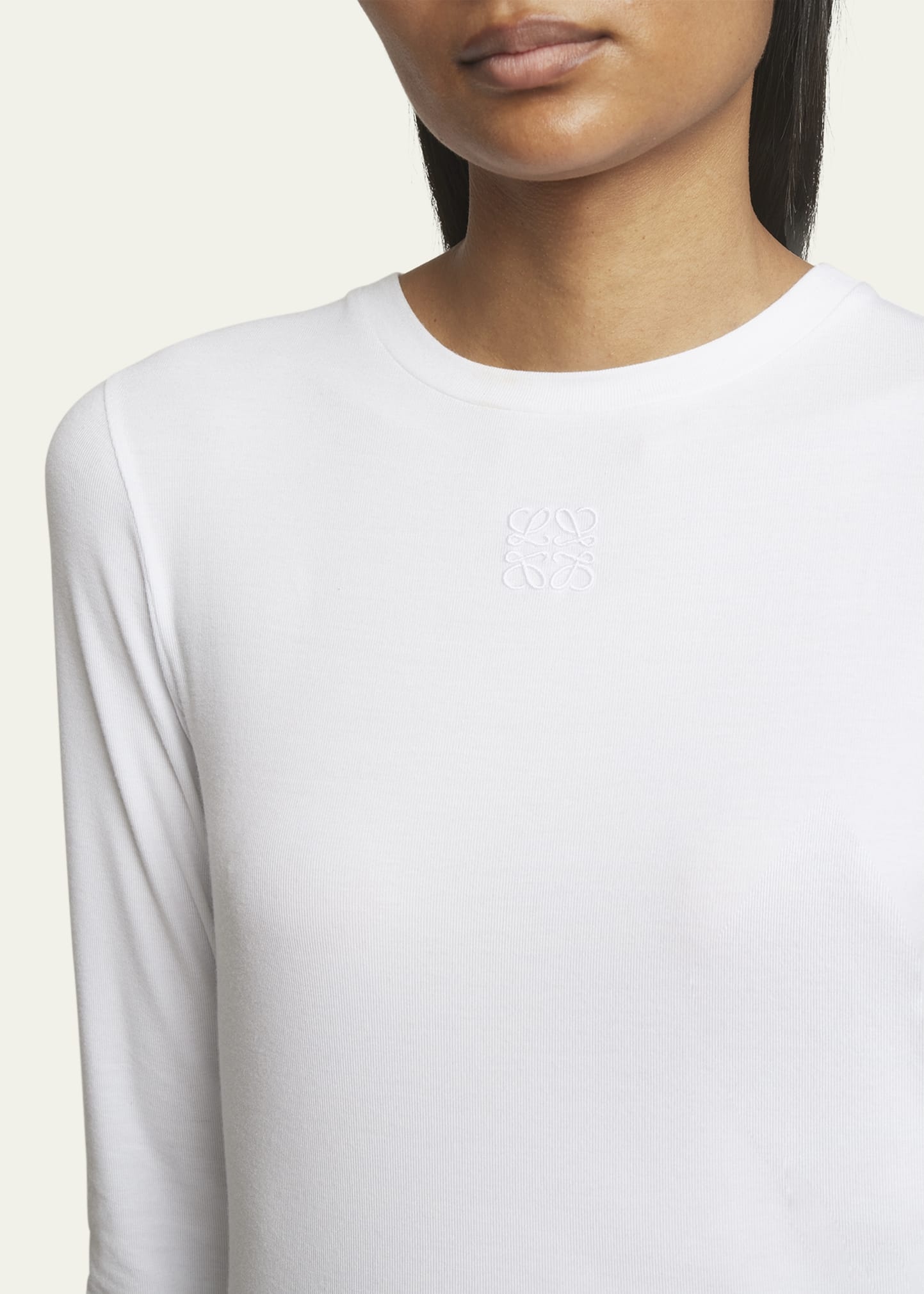 Anagram Embroidered Long Sleeve Top - 5