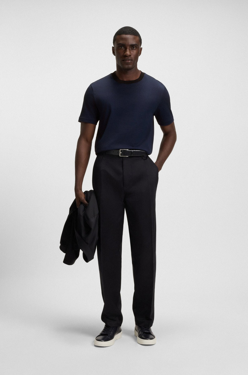 BOSS GEOMETRIC-JACQUARD T-SHIRT IN MERCERIZED COTTON outlook