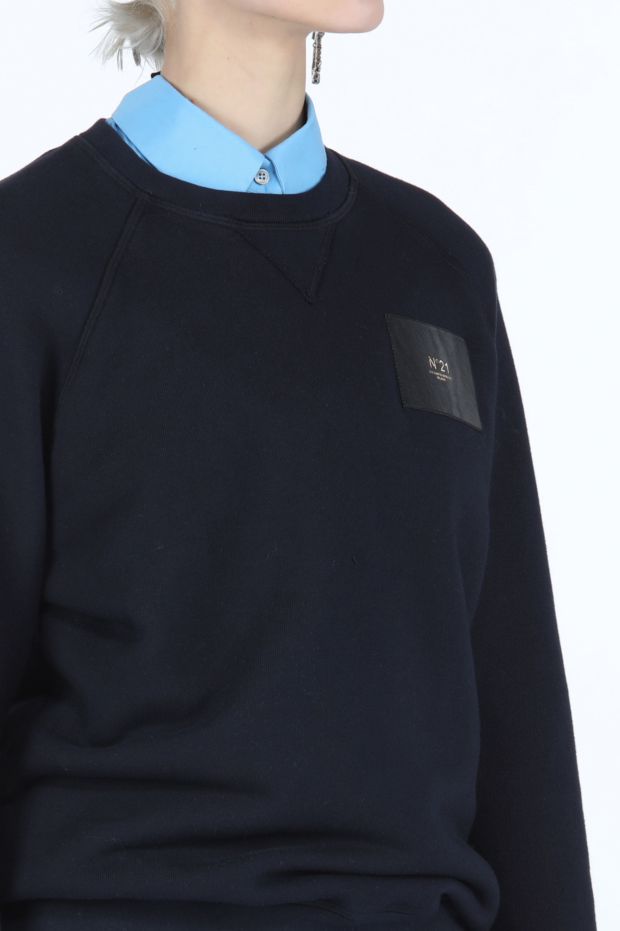 LOGO-PATCH COTTON SWEATSHIRT - 5