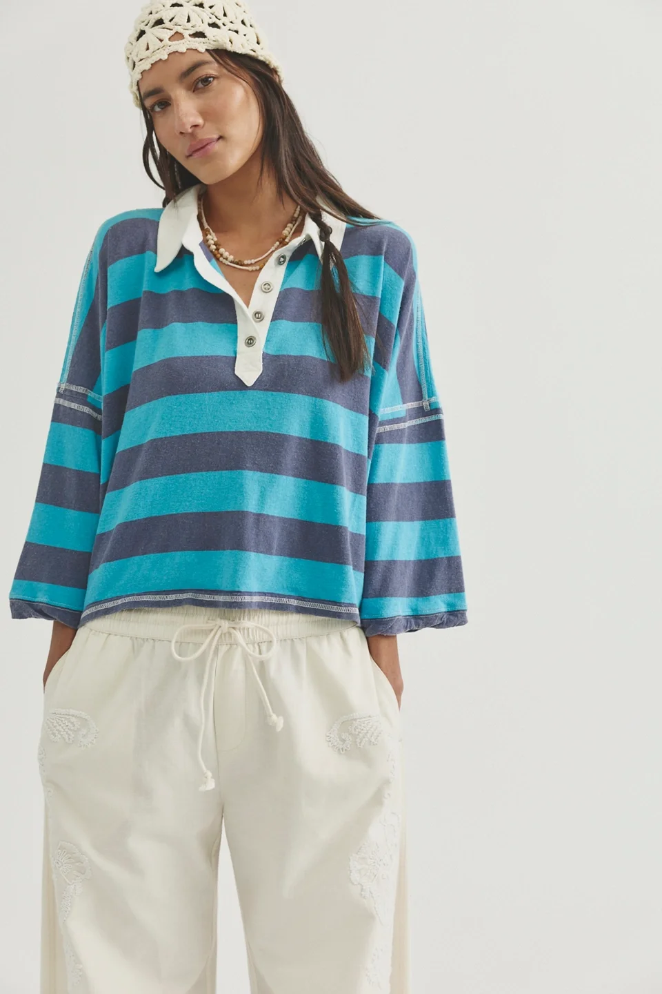 We The Free Auggie Oversized Polo Tee - 1