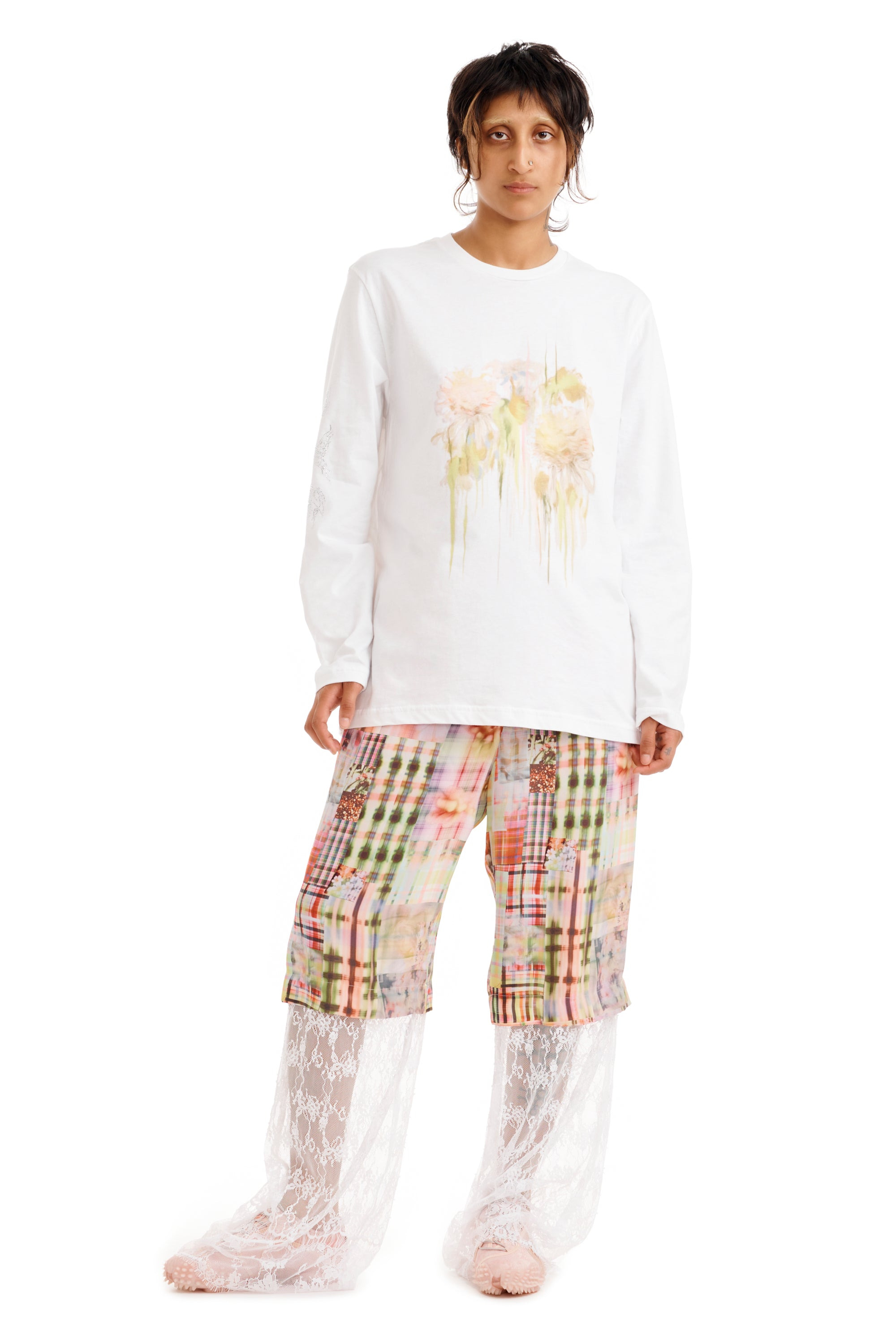 FLOWER DRIP L/S GRAPHIC TEE - 3