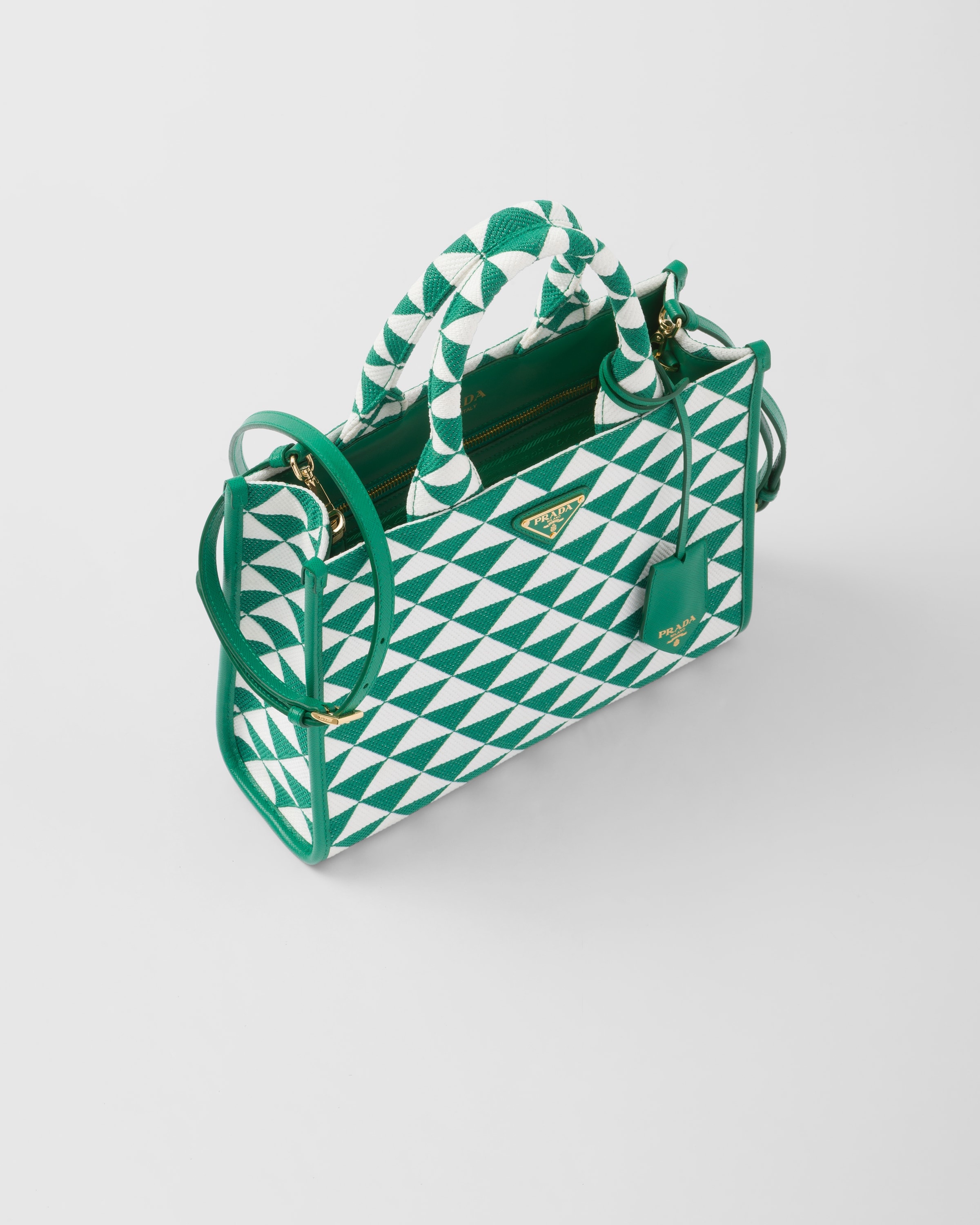 Small Prada Symbole embroidered fabric handbag - 3