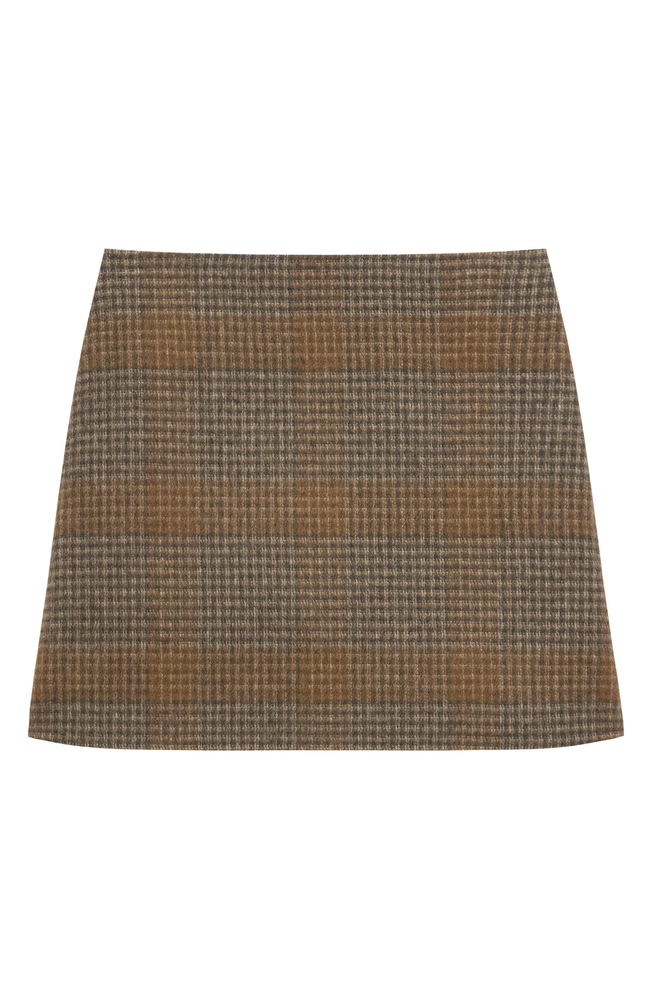 Theory Plaid Wool & Cashmere Miniskirt in Brass Multi at Nordstrom - 5