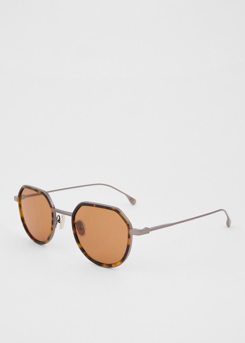 Paul Smith Gunmetal Havana 'Pinnell' Sunglasses outlook