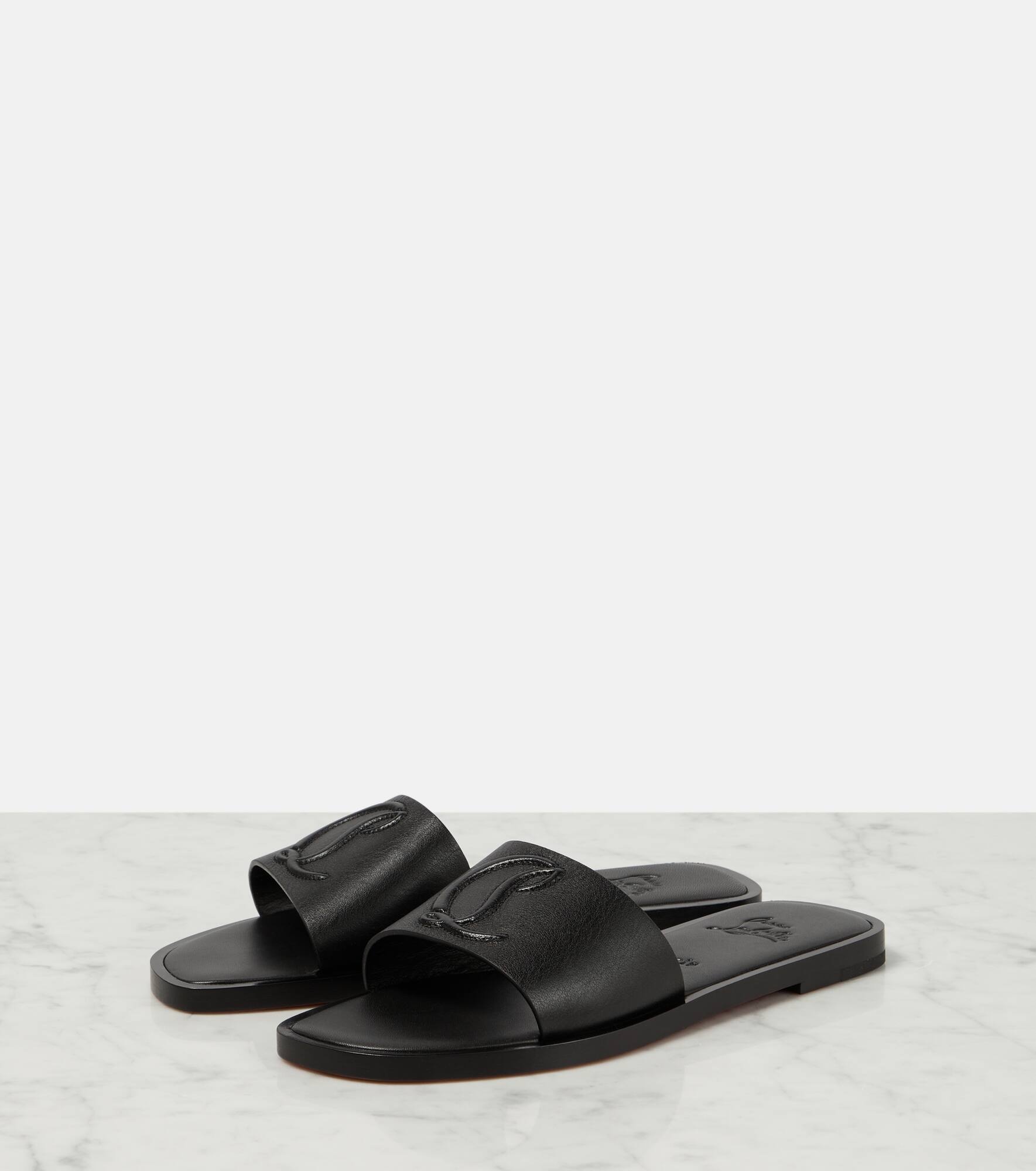 CL Mule embossed leather sandals - 5
