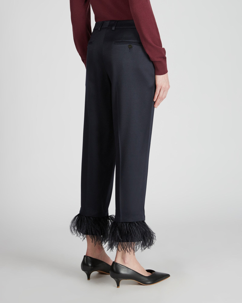 Regular fit shiny flannel trousers 3