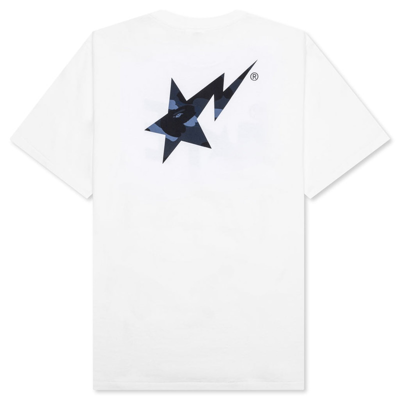A BATHING APE® COLOR CAMO BAPE STA LOGO TEE - WHITE outlook