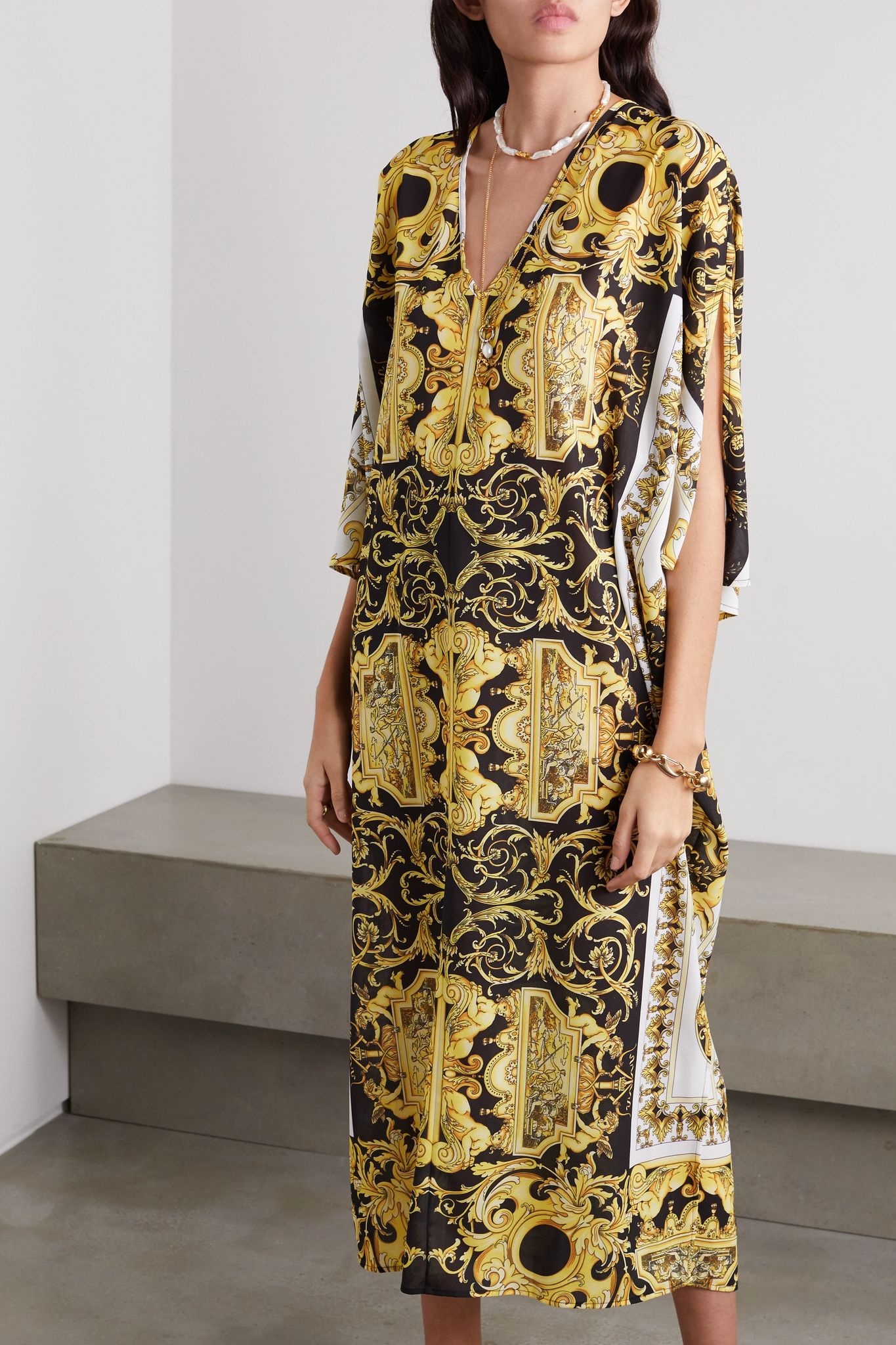 Printed cady kaftan - 3