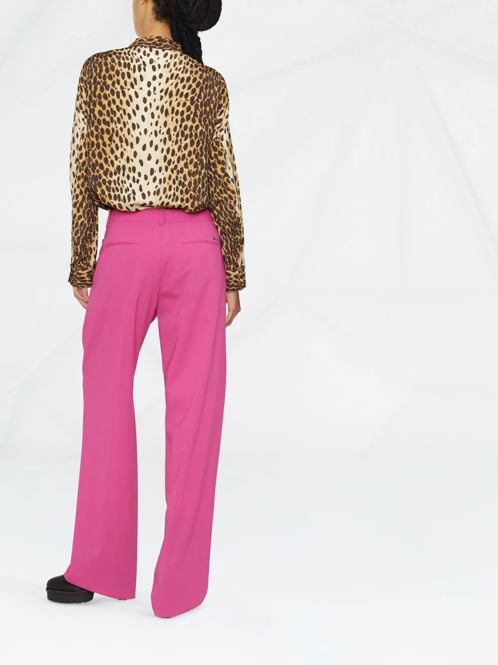 high-waisted wide-leg trousers - 3