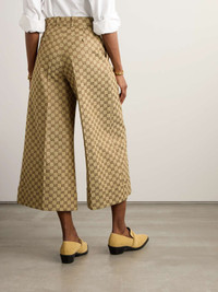 【関税＆送料込み】Gucci Wool Cropped Trousers Gucci Web-stripe Trim Cropped Trousers | Blue | FARFETCH JO