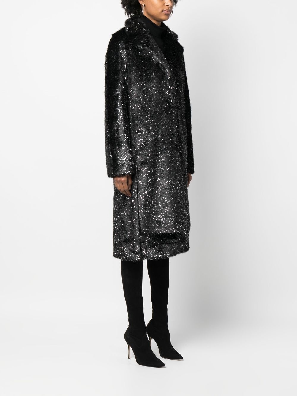 skull-print faux-fur coat - 4