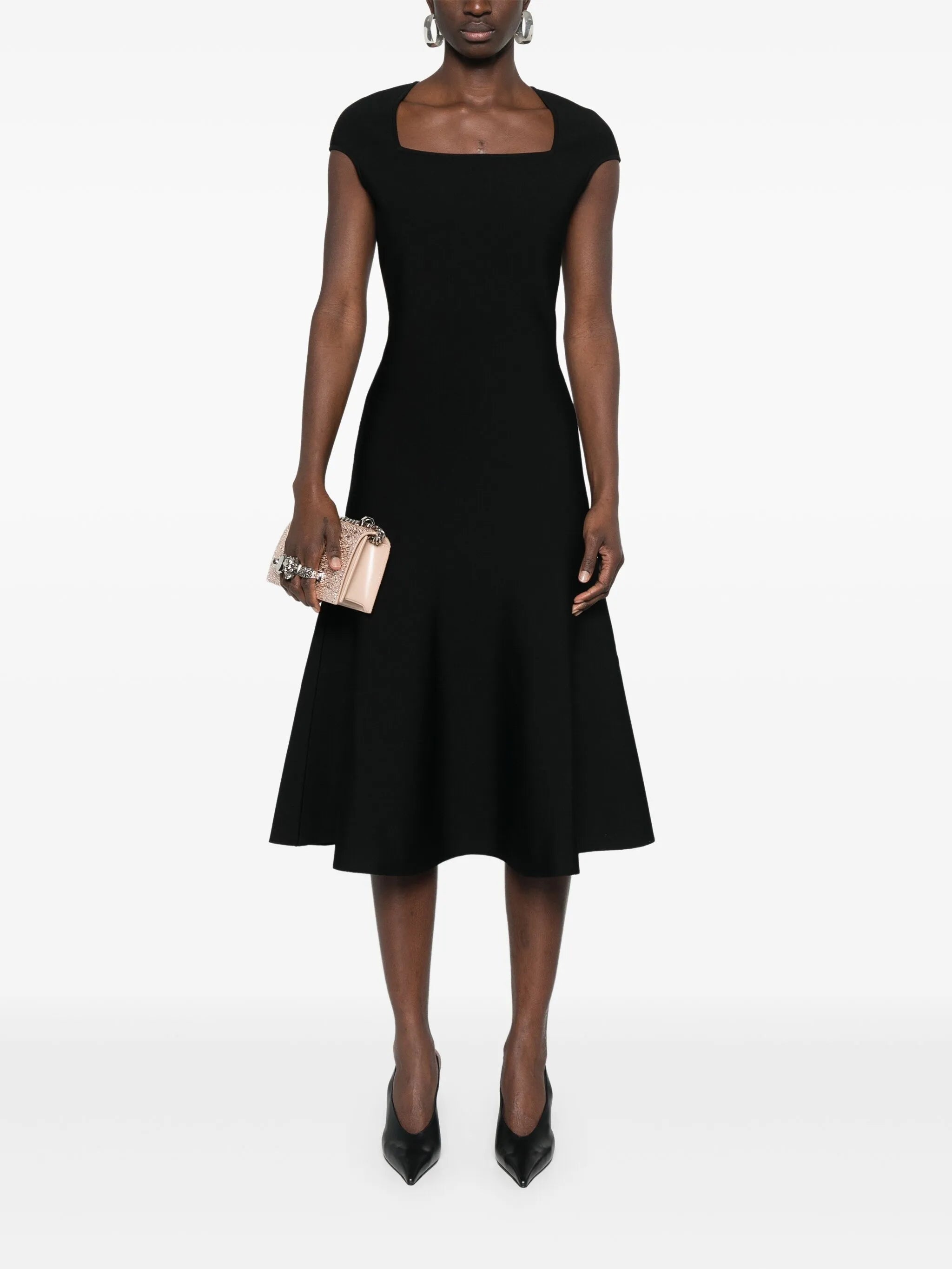 Flared-hem Midi Dress - 2