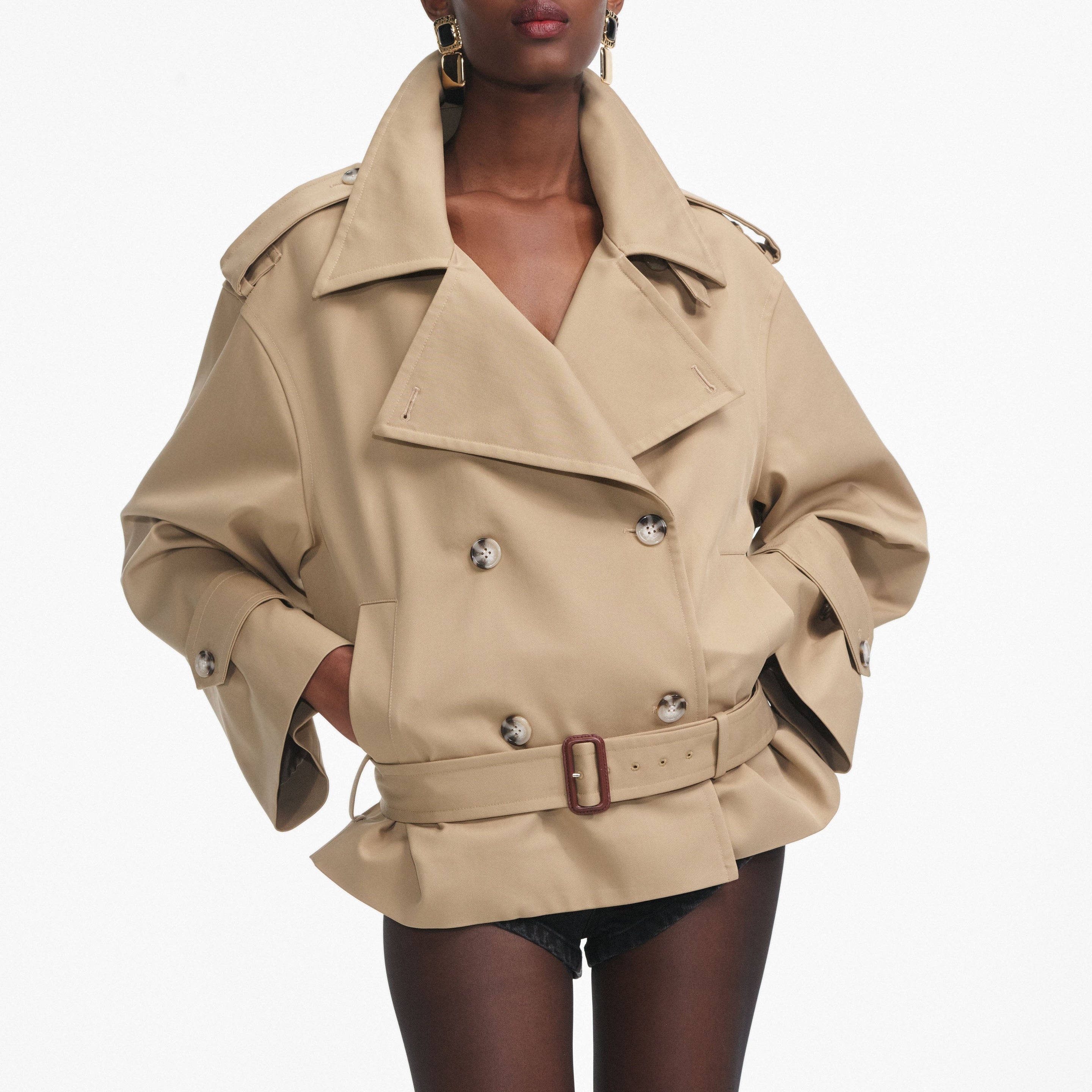 Beige Trench Jacket - 4