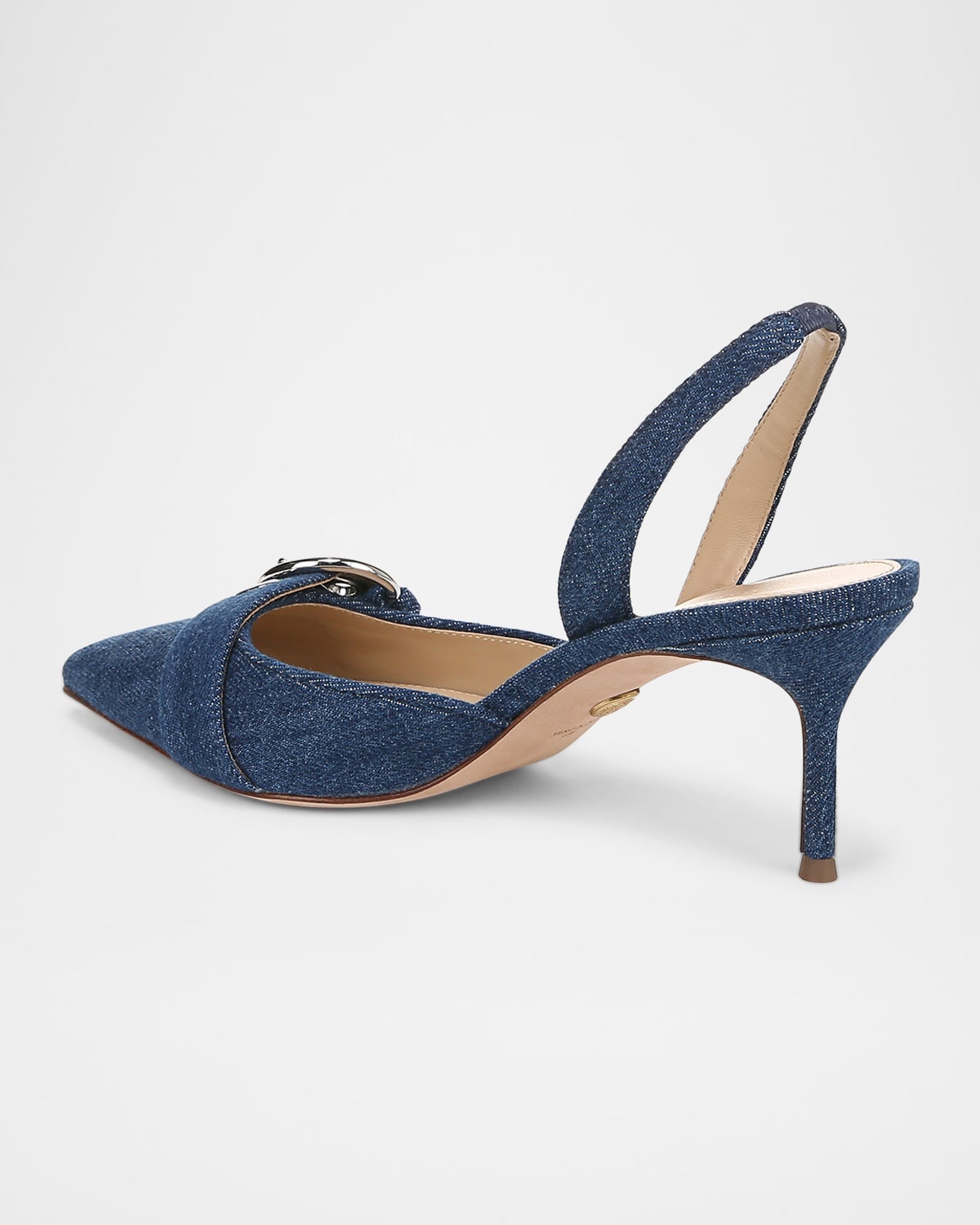 Roxy Denim Buckle Slingback Pumps - 3