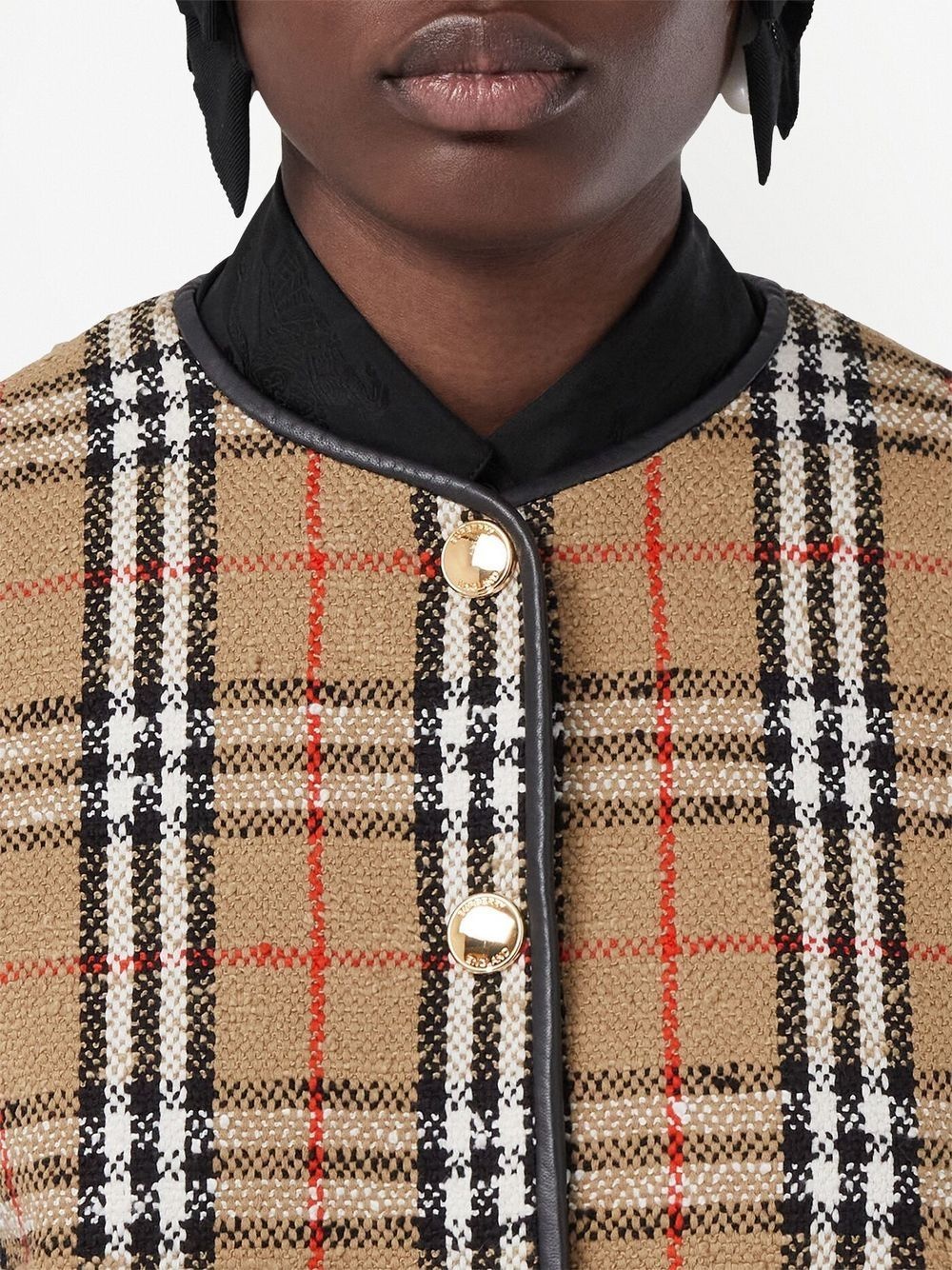 Vintage-Check Bouclé collarless jacket - 5