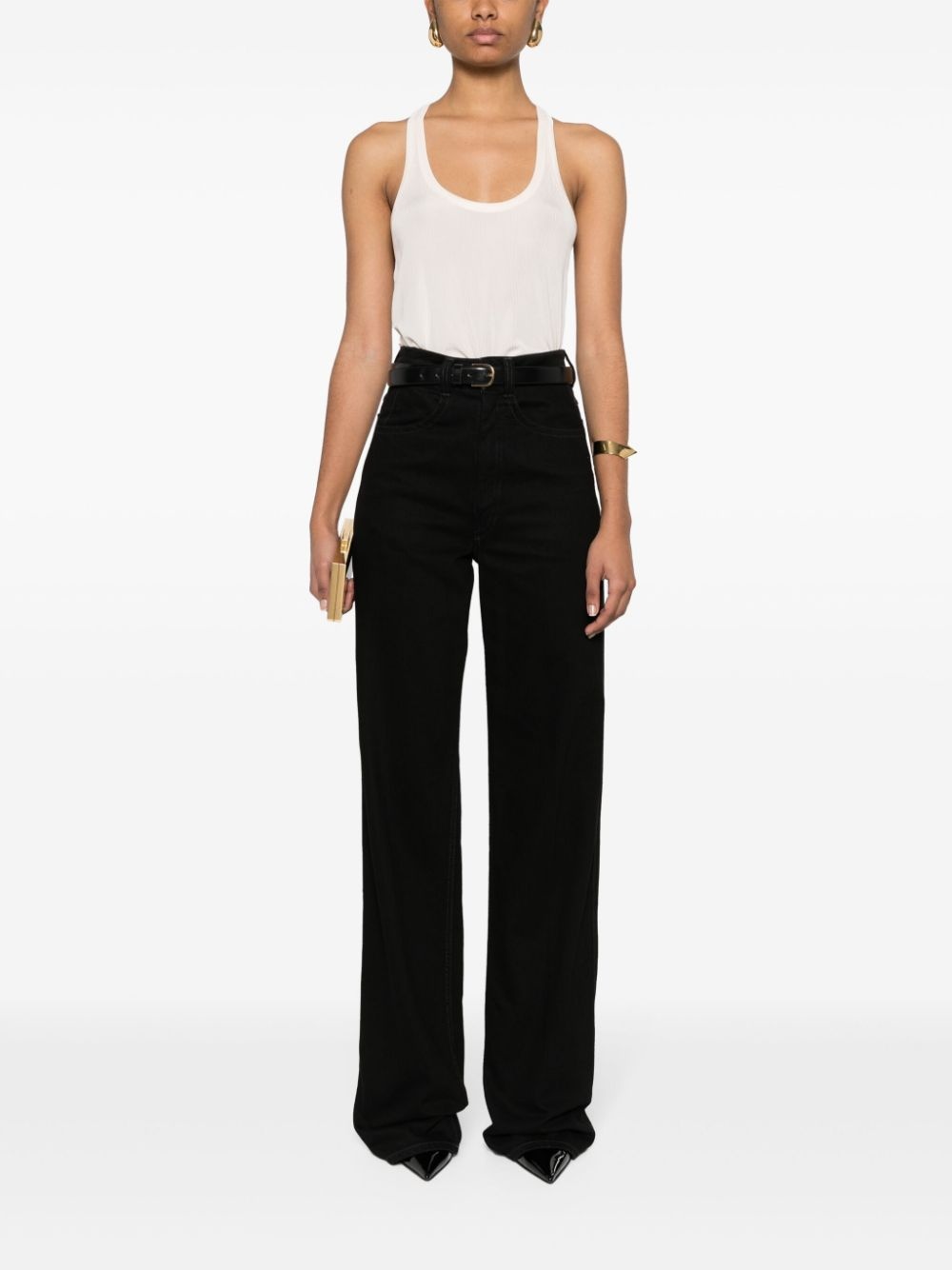 ribbed-knit racerback top - 2