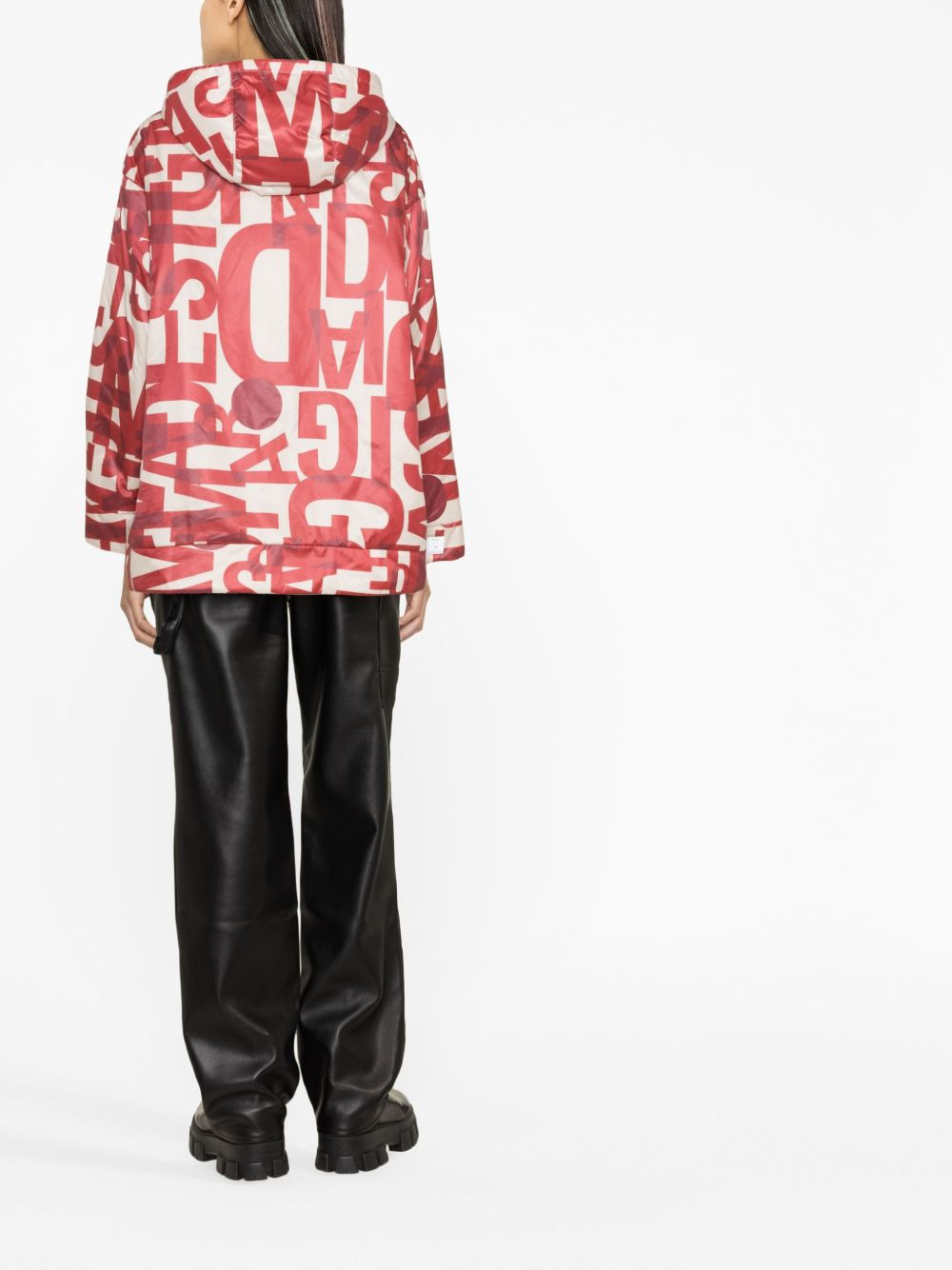 logo-print reversible hooded coat - 3