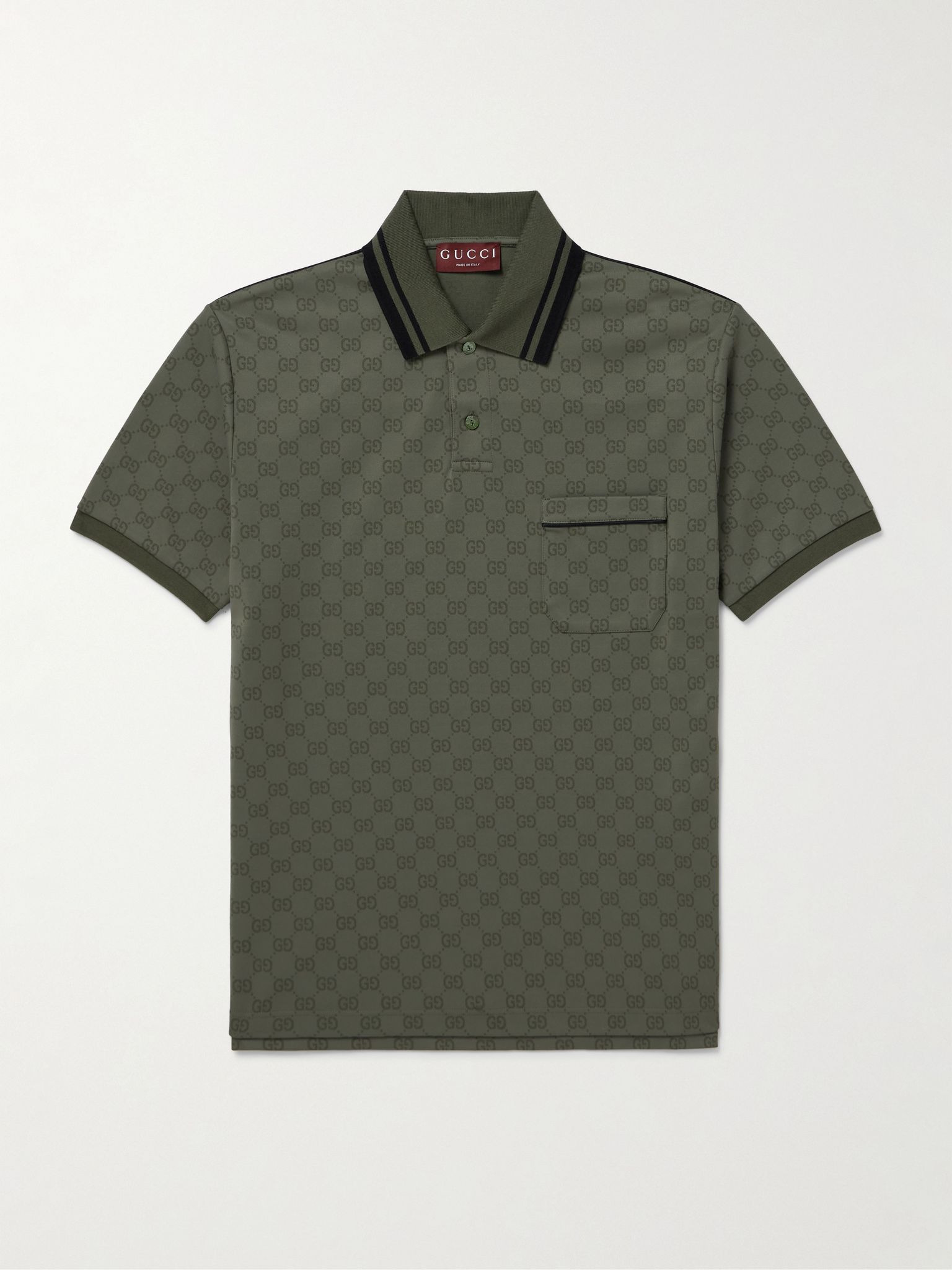 Logo-Jacquard Polo Shirt Forest green - 1