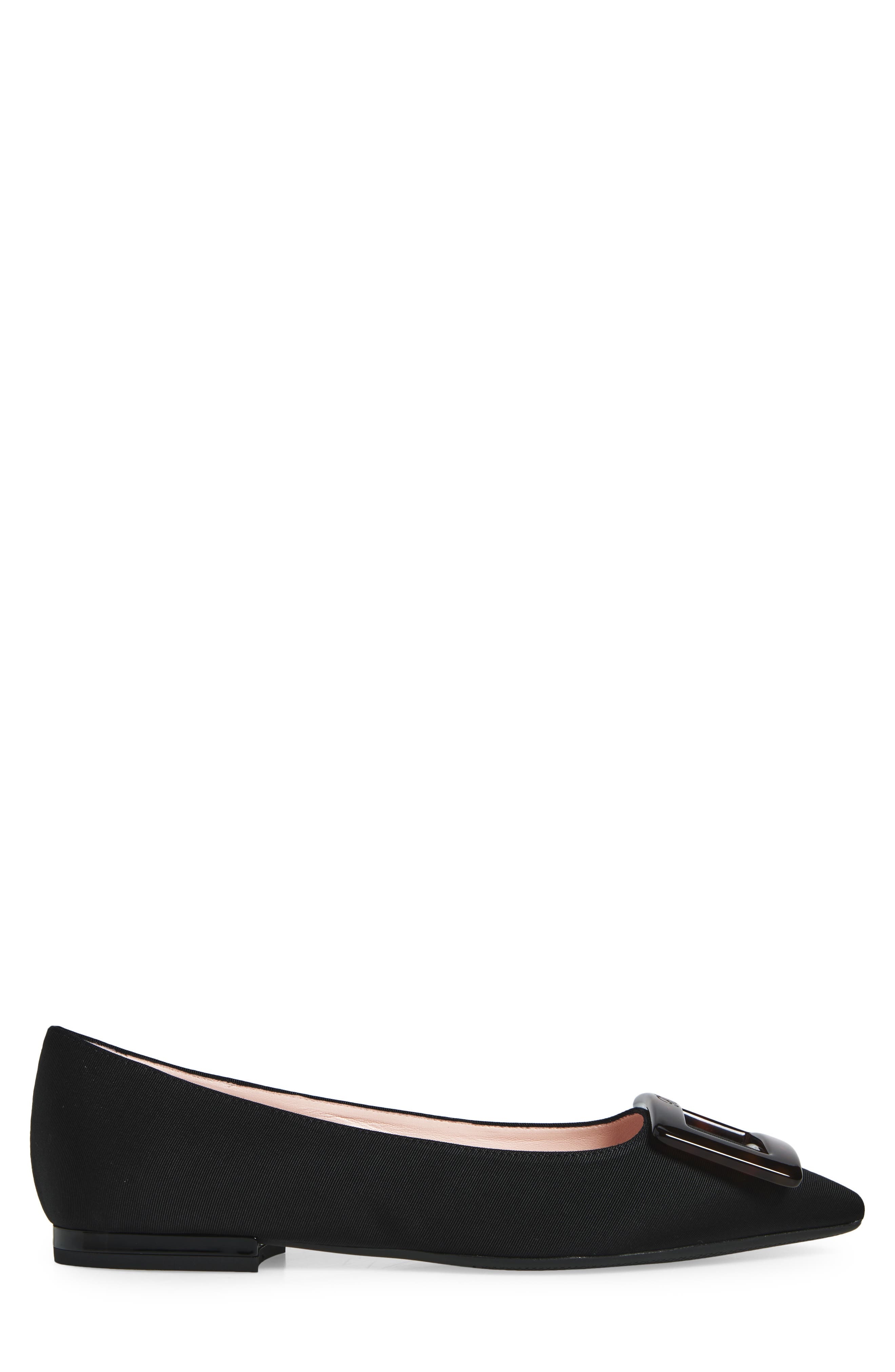 Roger Vivier Gommettine Pointed Toe Flat in Nero at Nordstrom - 3