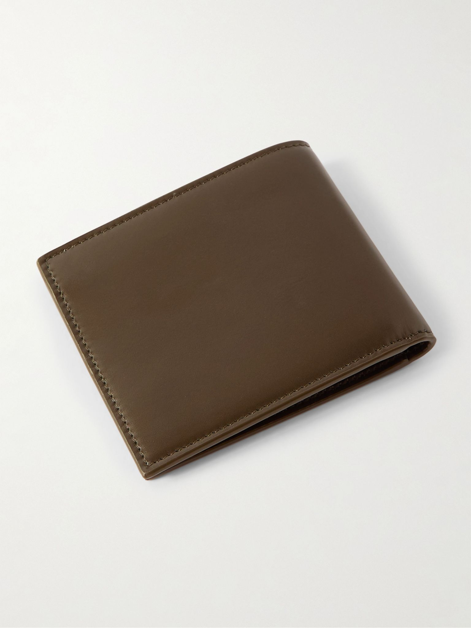 Logo-Print Leather Billfold Wallet Dark green - 2