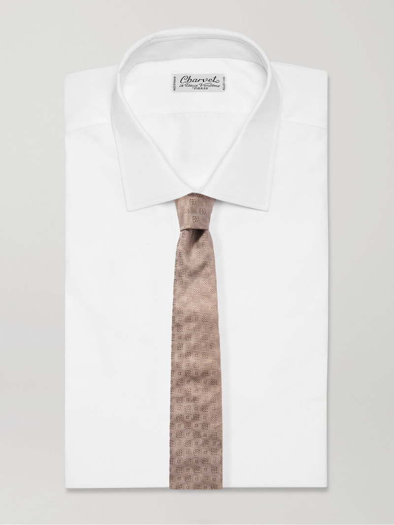 Brunello Cucinelli 7.5cm Silk-Jacquard Tie Brown outlook