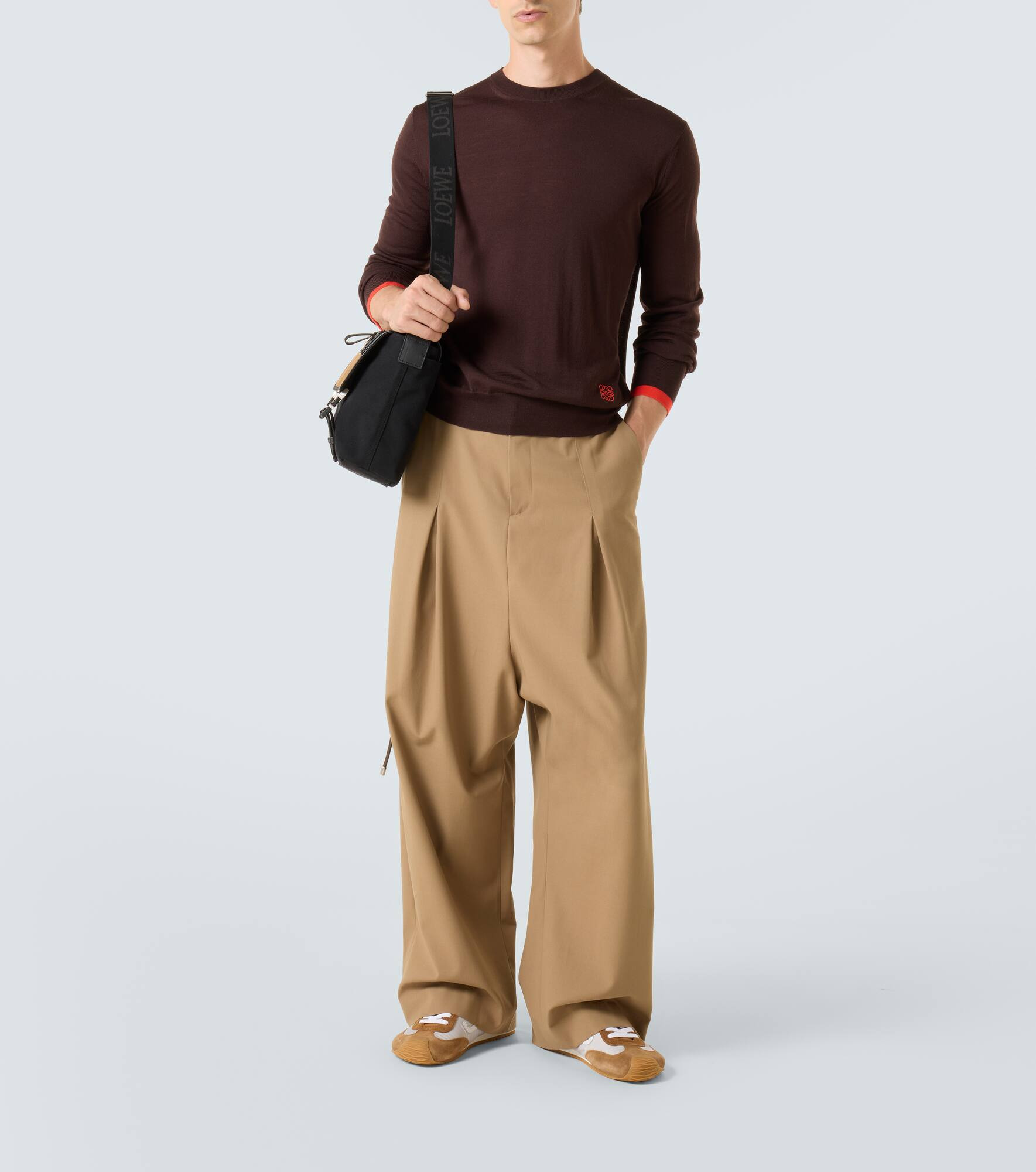 Cotton twill wide-leg pants - 2