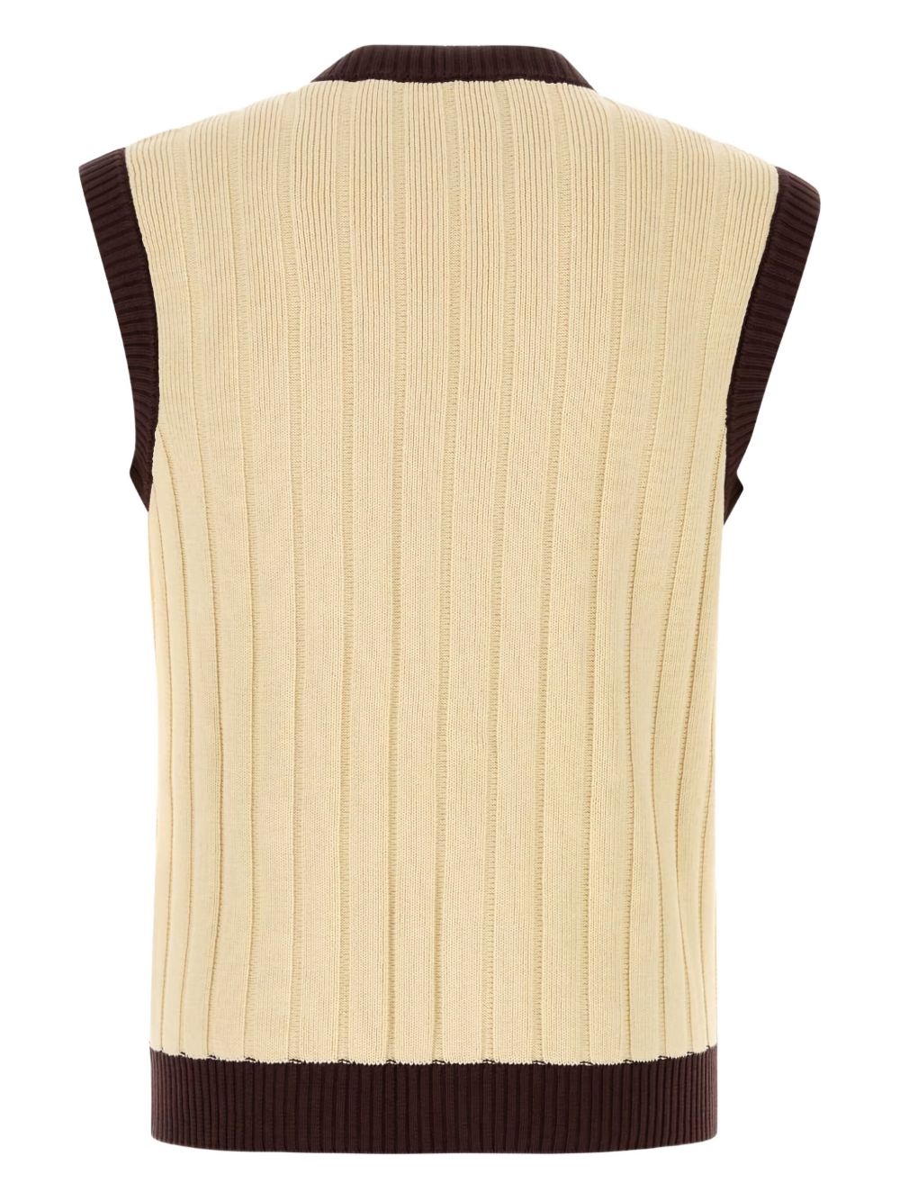 ribbed sleeveless cardigan - 2