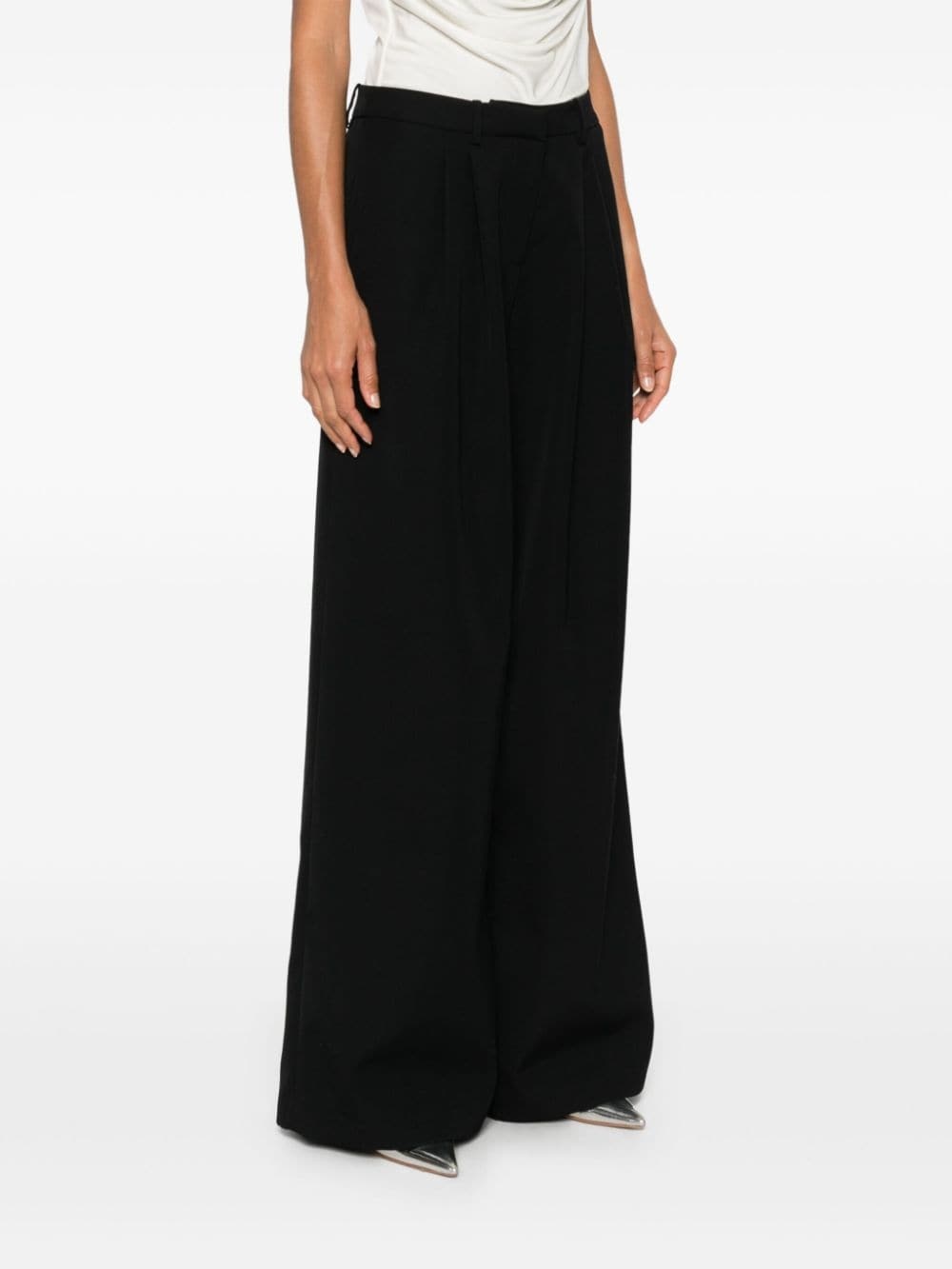 wide-leg wool trousers - 3