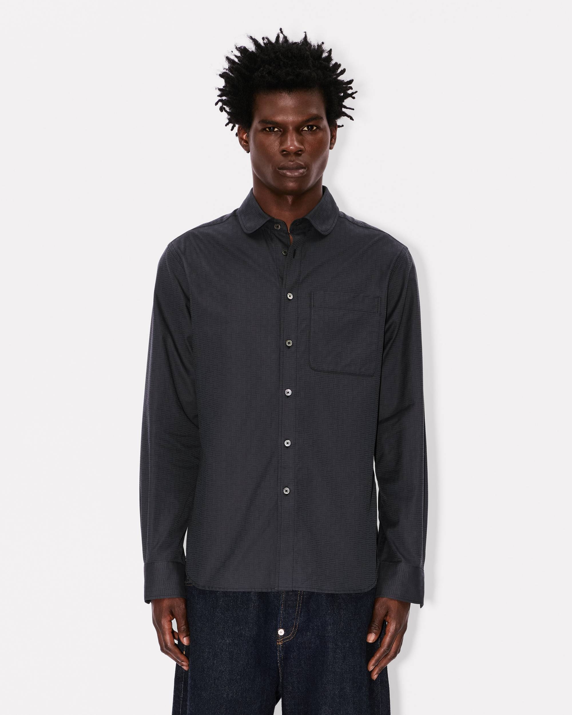 'KENZO Weave' slim shirt in cotton jacquard - 3