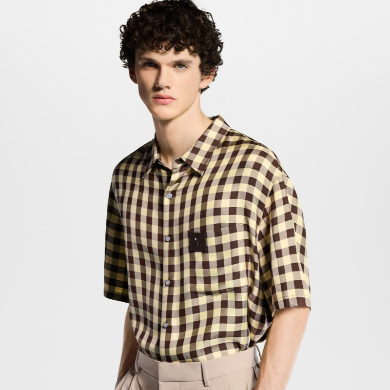 Damier Jacquard Short-Sleeved Shirt 2