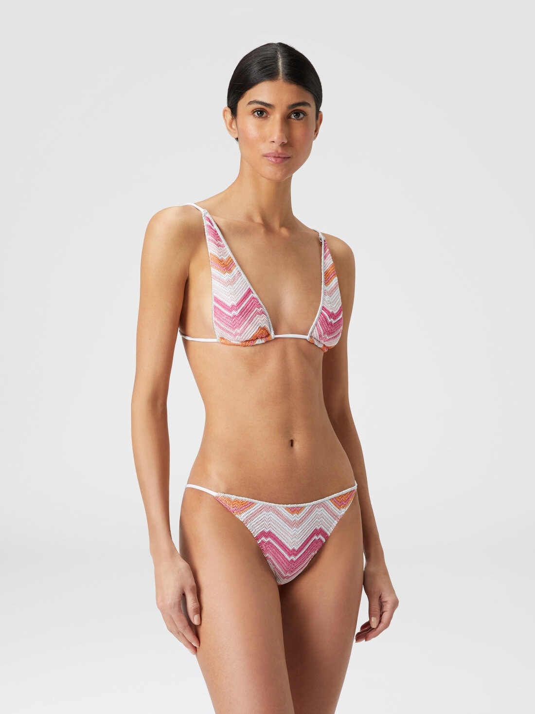 Viscose blend chevron bikini with lurex - 2