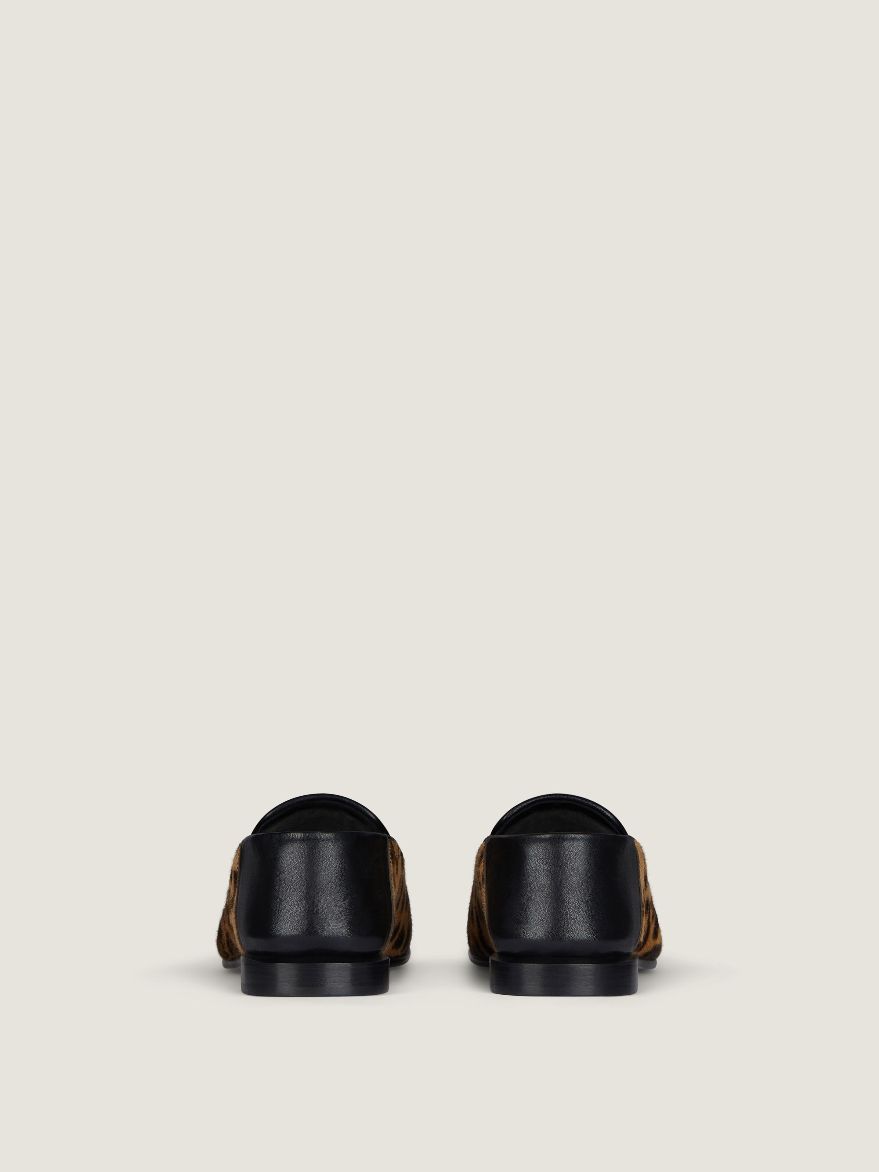 LABEL LOAFERS IN LEATHER WITH LEOPARD PRINT - 5